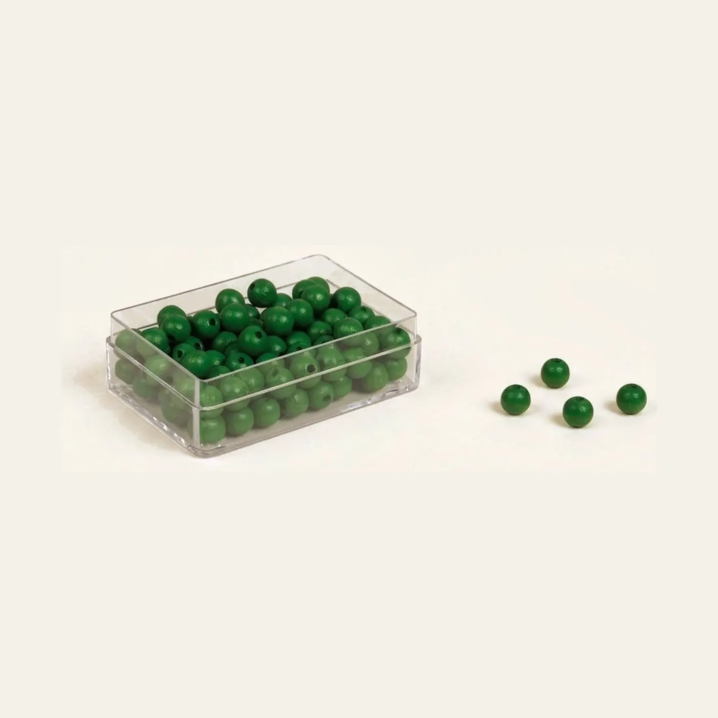 Green Beads (100): Montessori material | Faborino