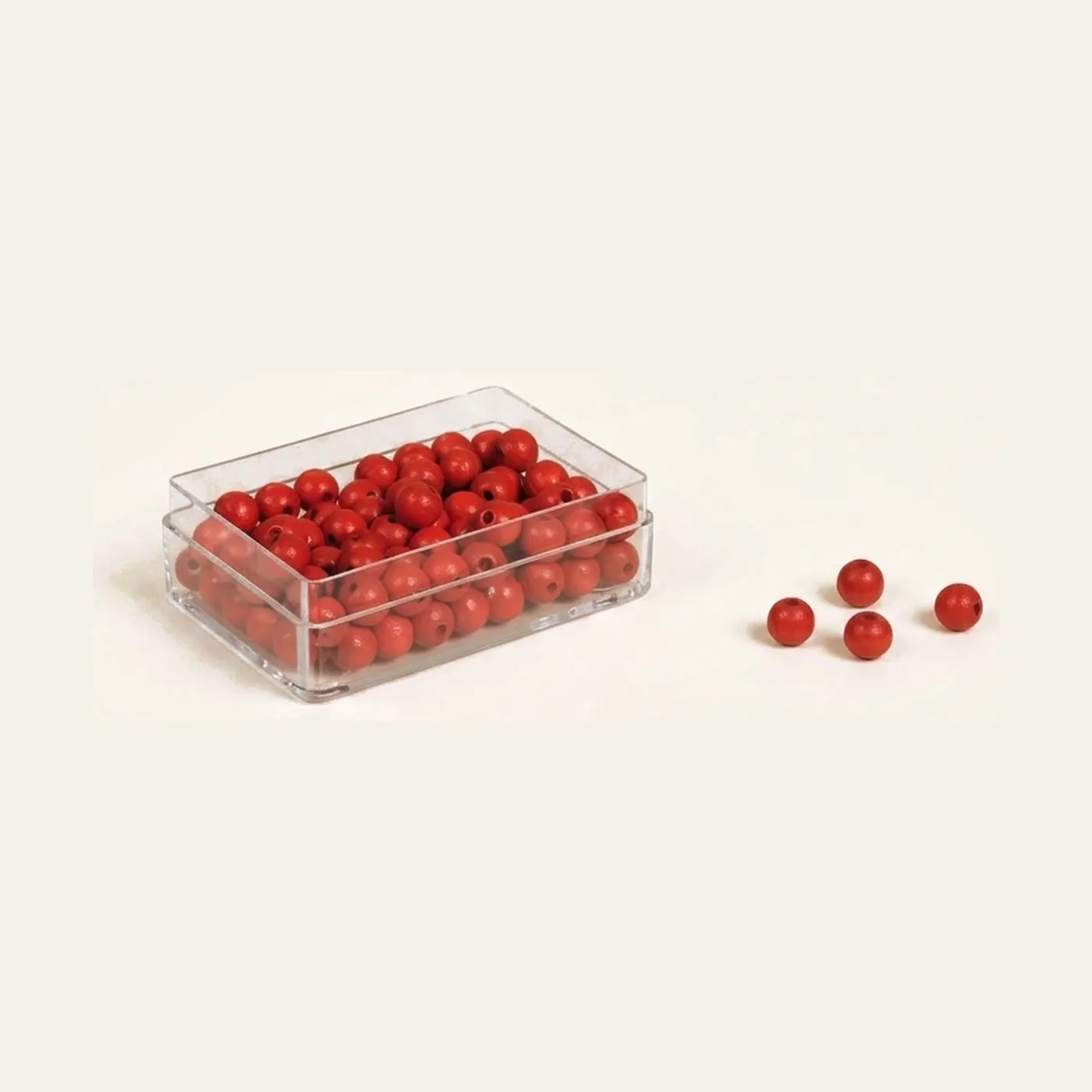Red Beads (100): Montessori material | Faborino