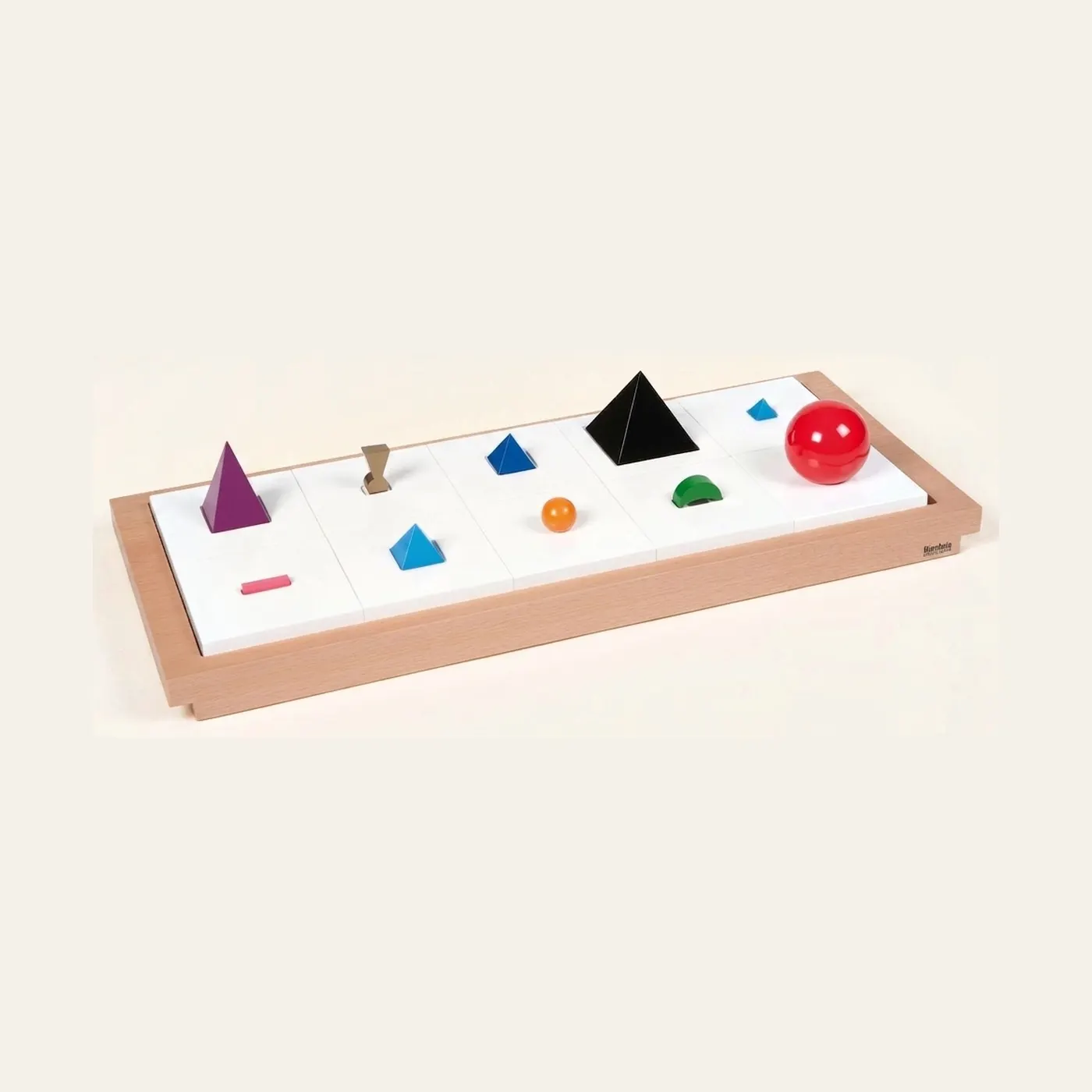 3d Wooden Grammar Symbols: Set Of 10 With Tray: Montessori material | Faborino