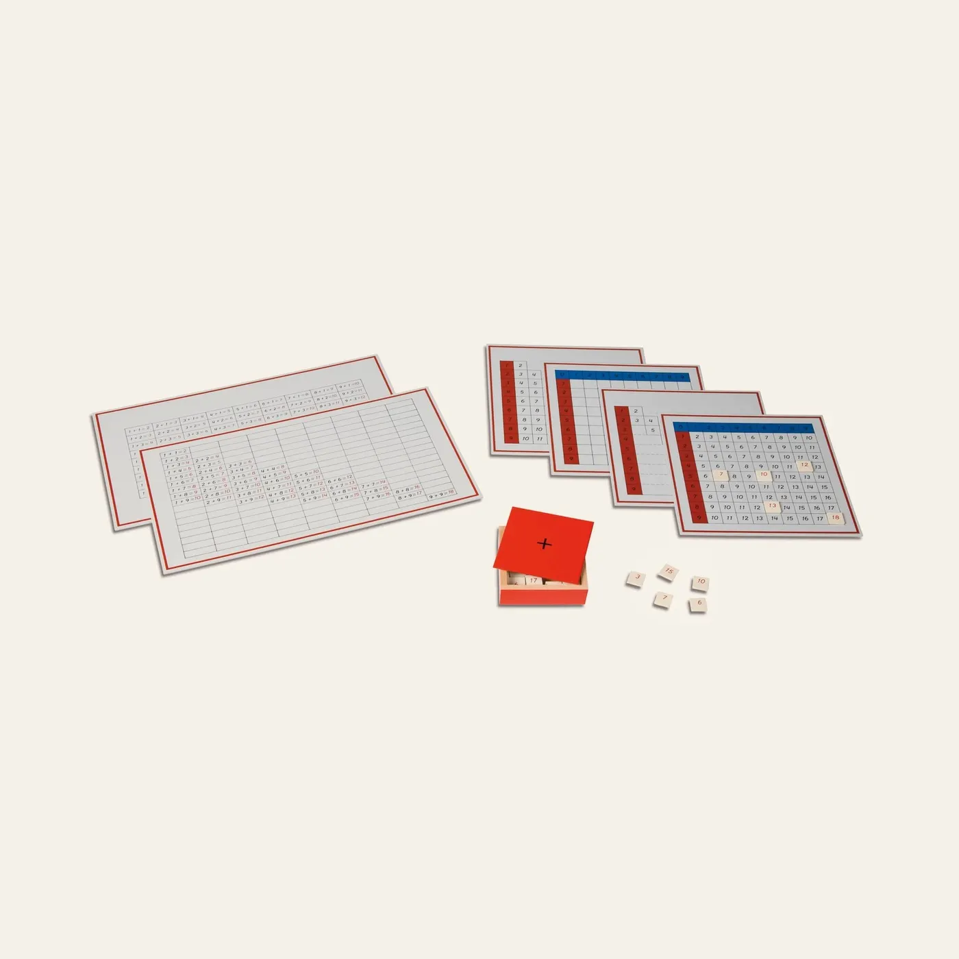 Addition Working Charts (Nienhuis): Montessori material | Faborino