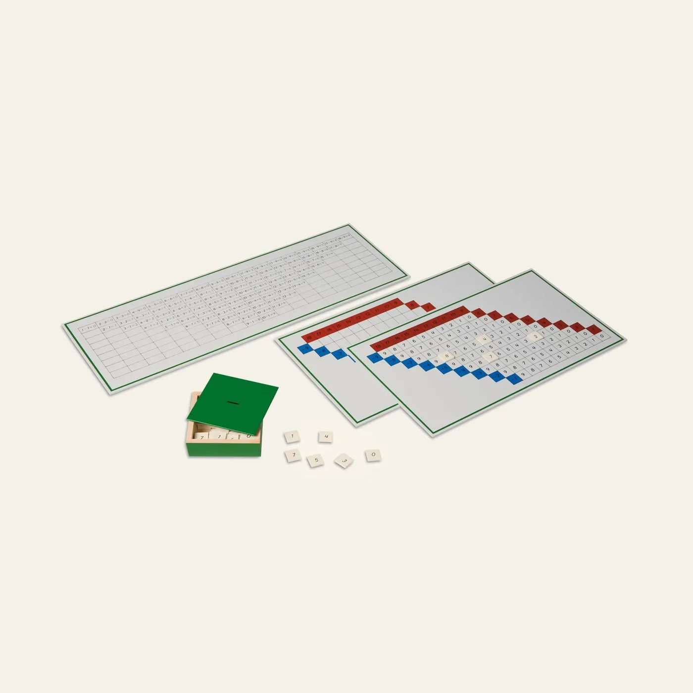 Subtraction Working Charts (Nienhuis): Montessori material | Faborino