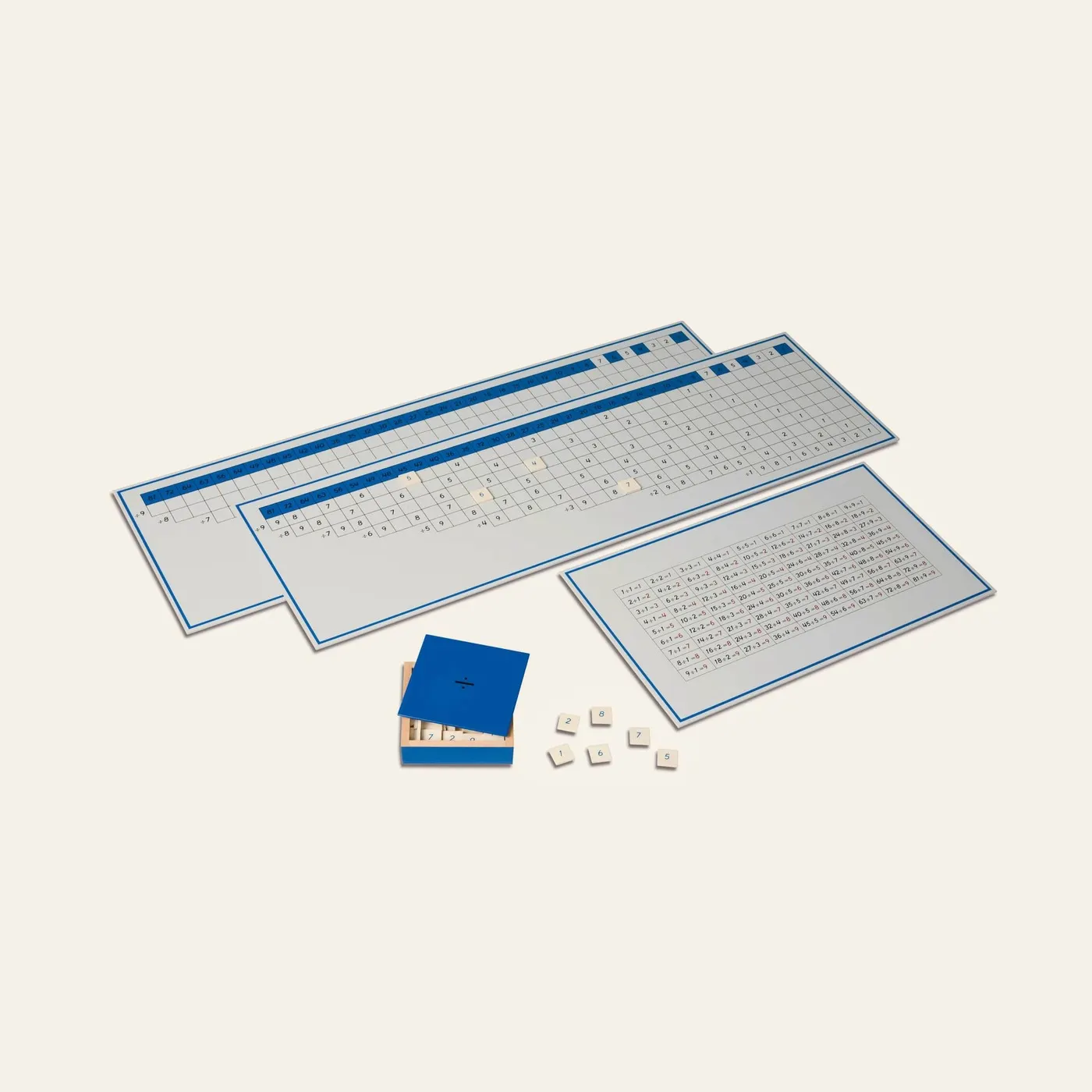 Division Working Charts (Nienhuis): Montessori material | Faborino