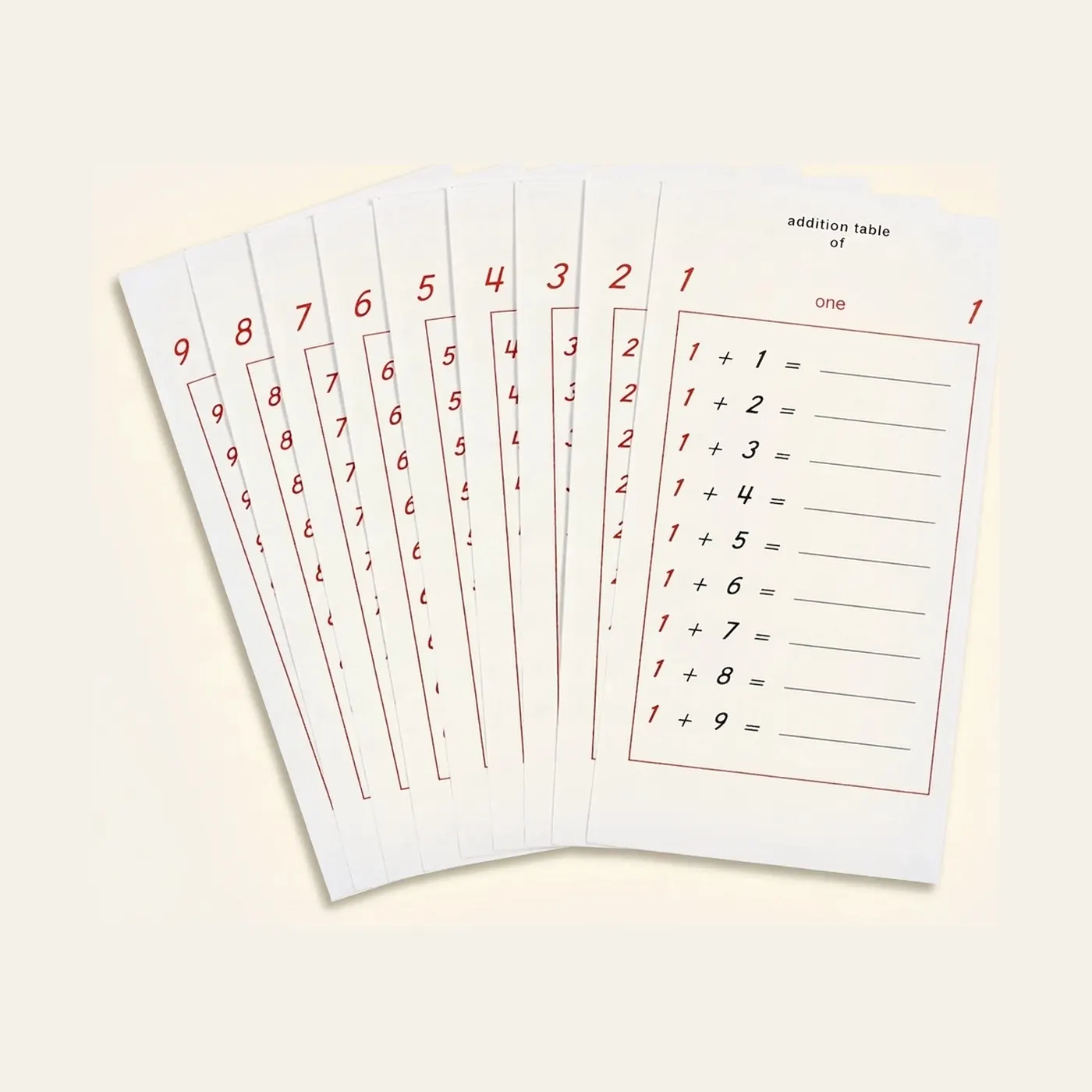 Addition Tables: Montessori material | Faborino