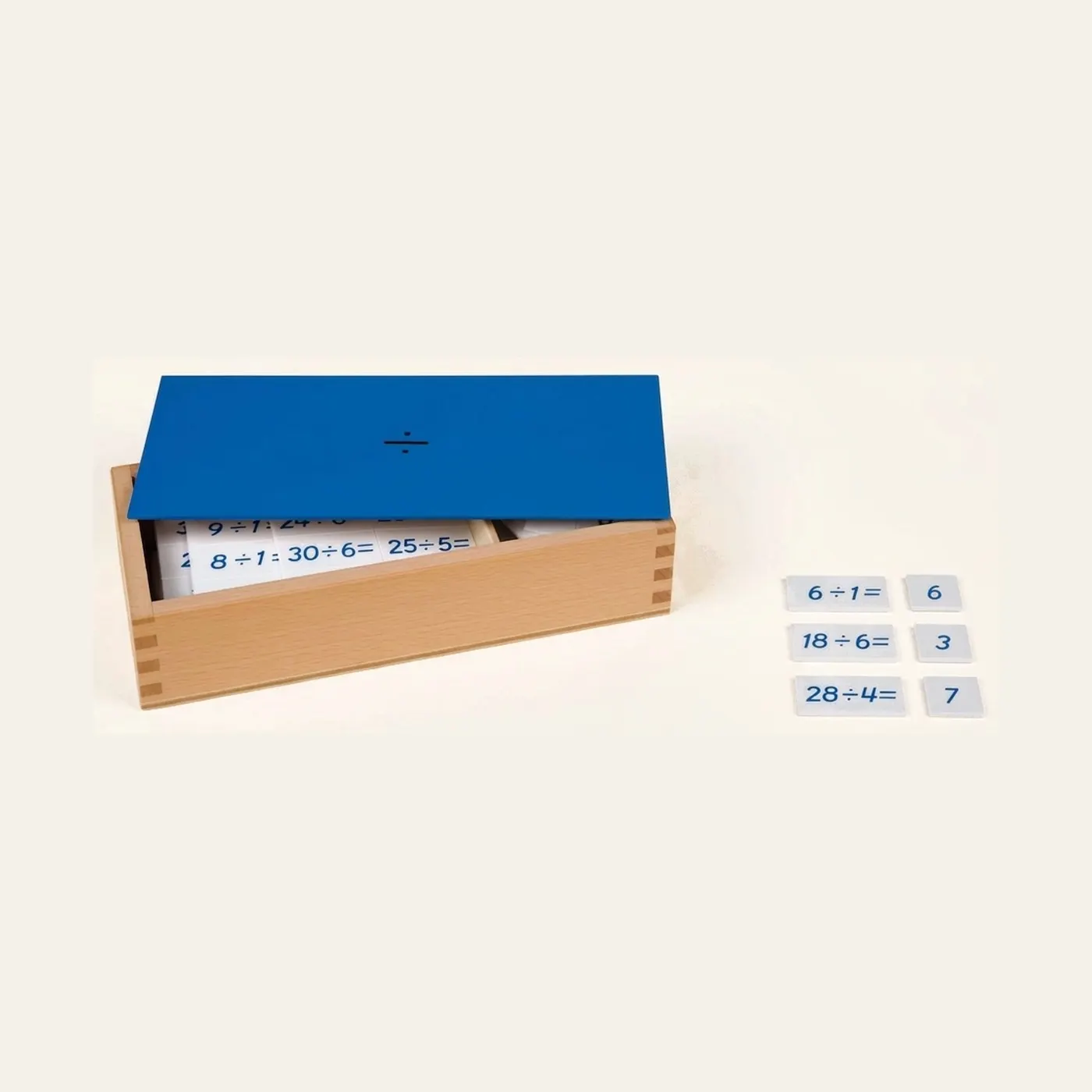 Division Equations Box: Self-Correcting Facts Practice