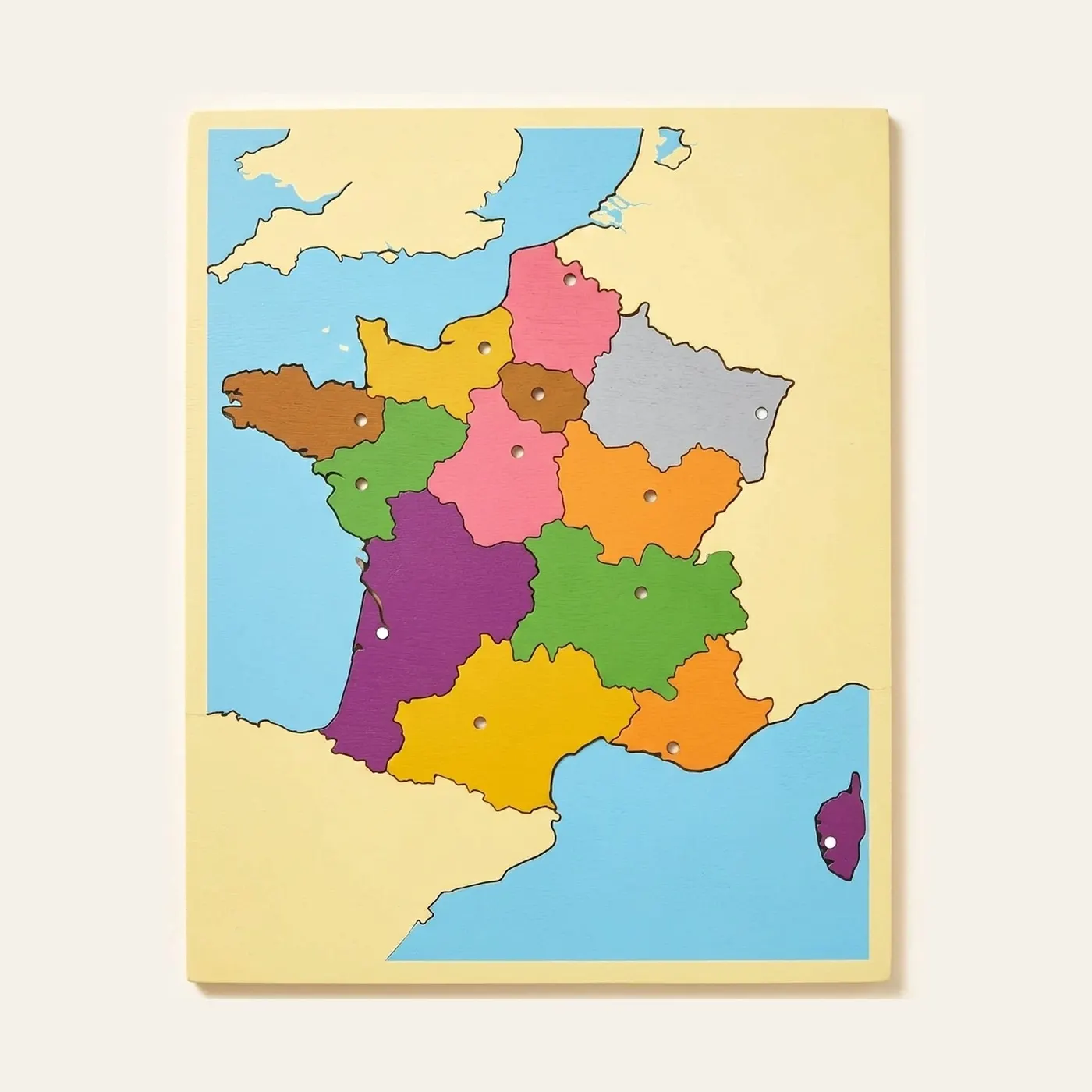 Puzzle Map: France: Montessori material | Faborino