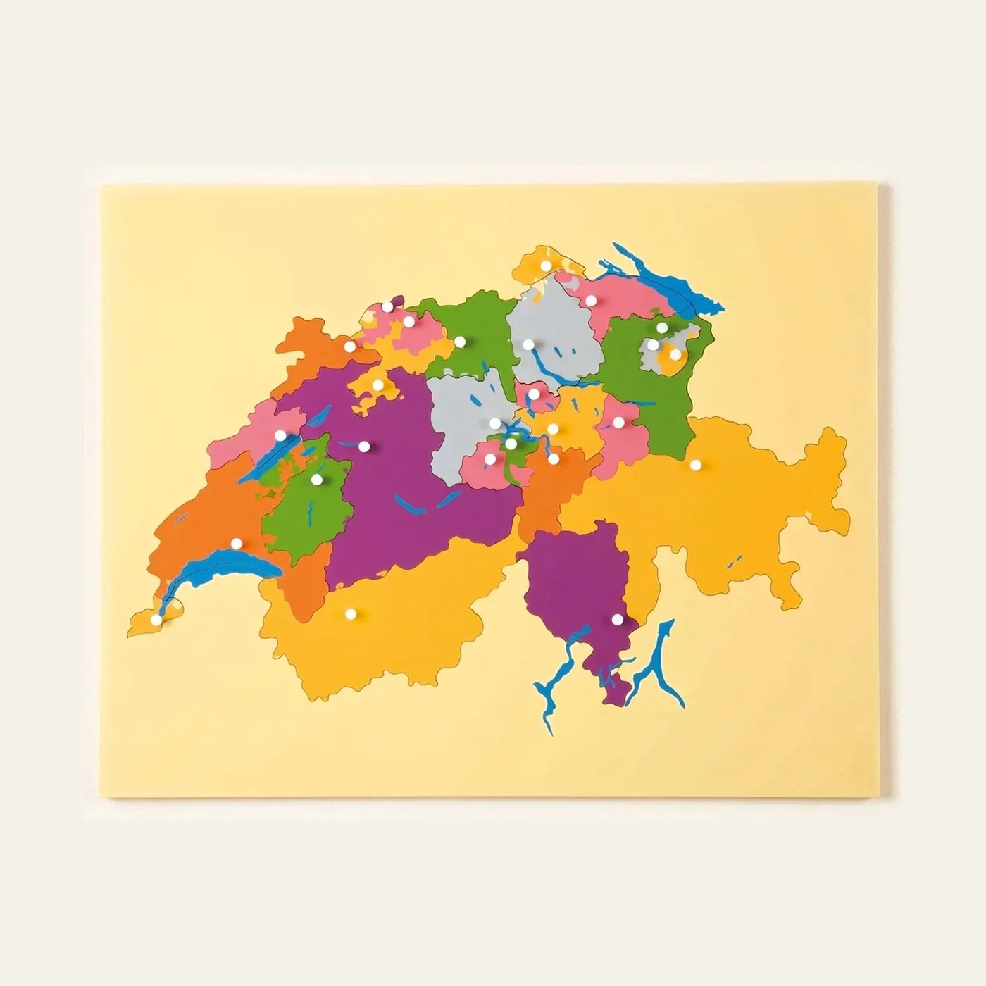 Puzzle Map: Switzerland: Montessori material | Faborino