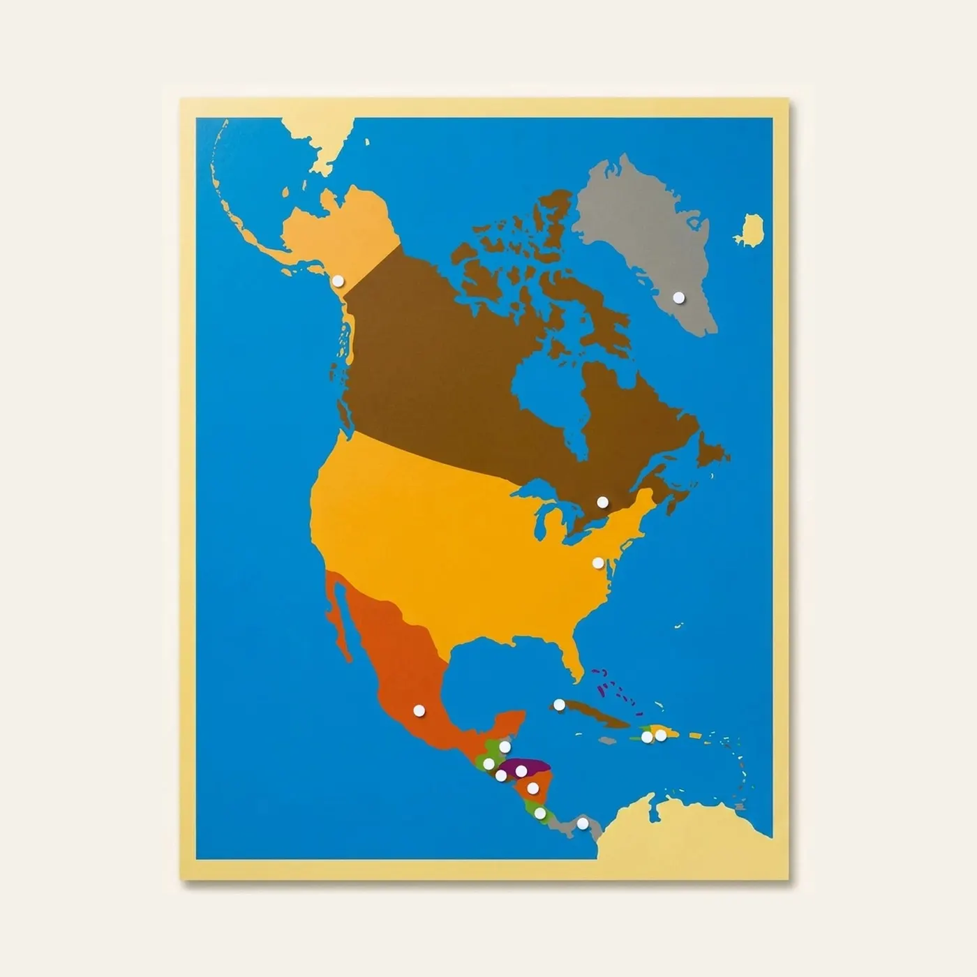 Puzzle Map: North America: Montessori material | Faborino
