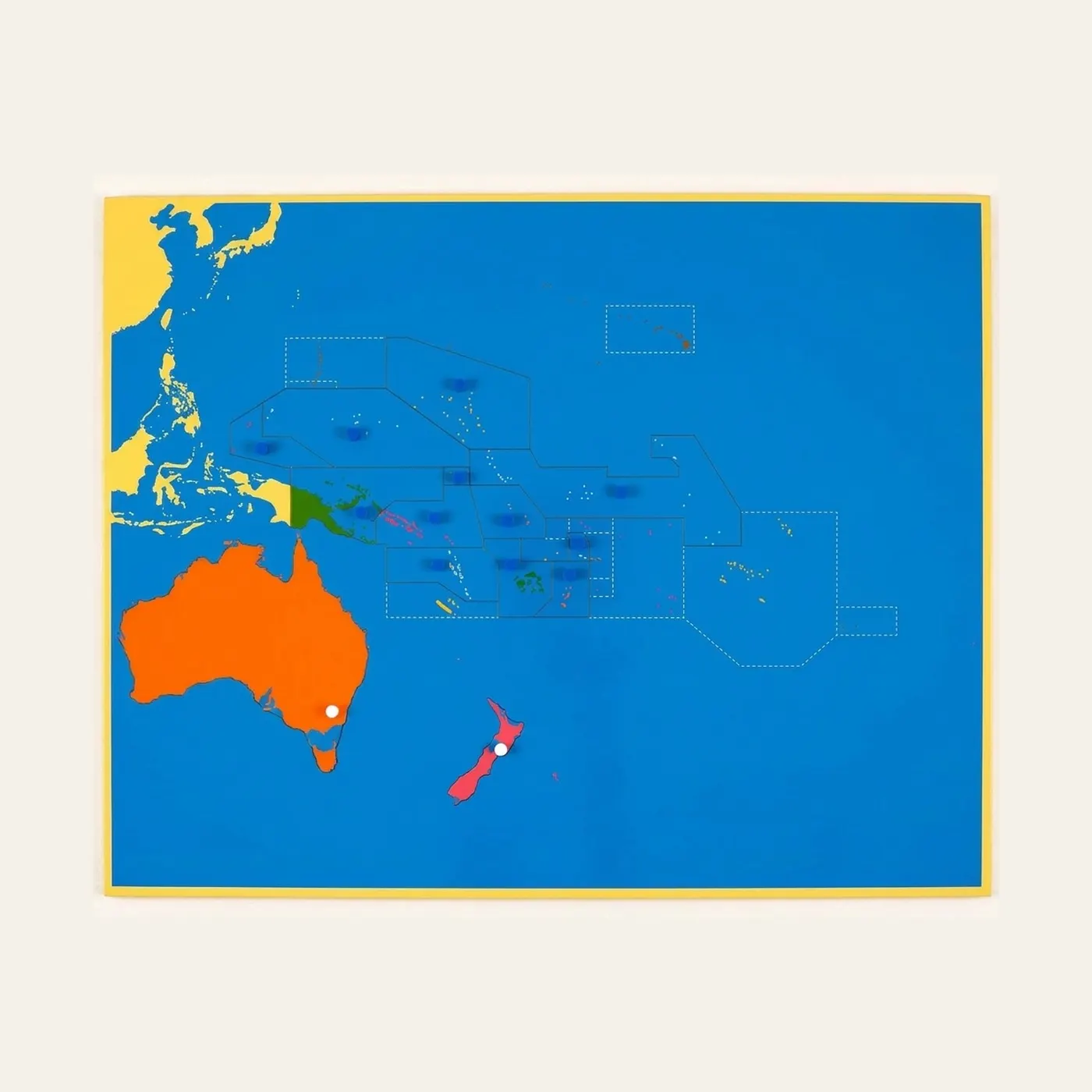 Puzzle Map: Oceania: Montessori material | Faborino
