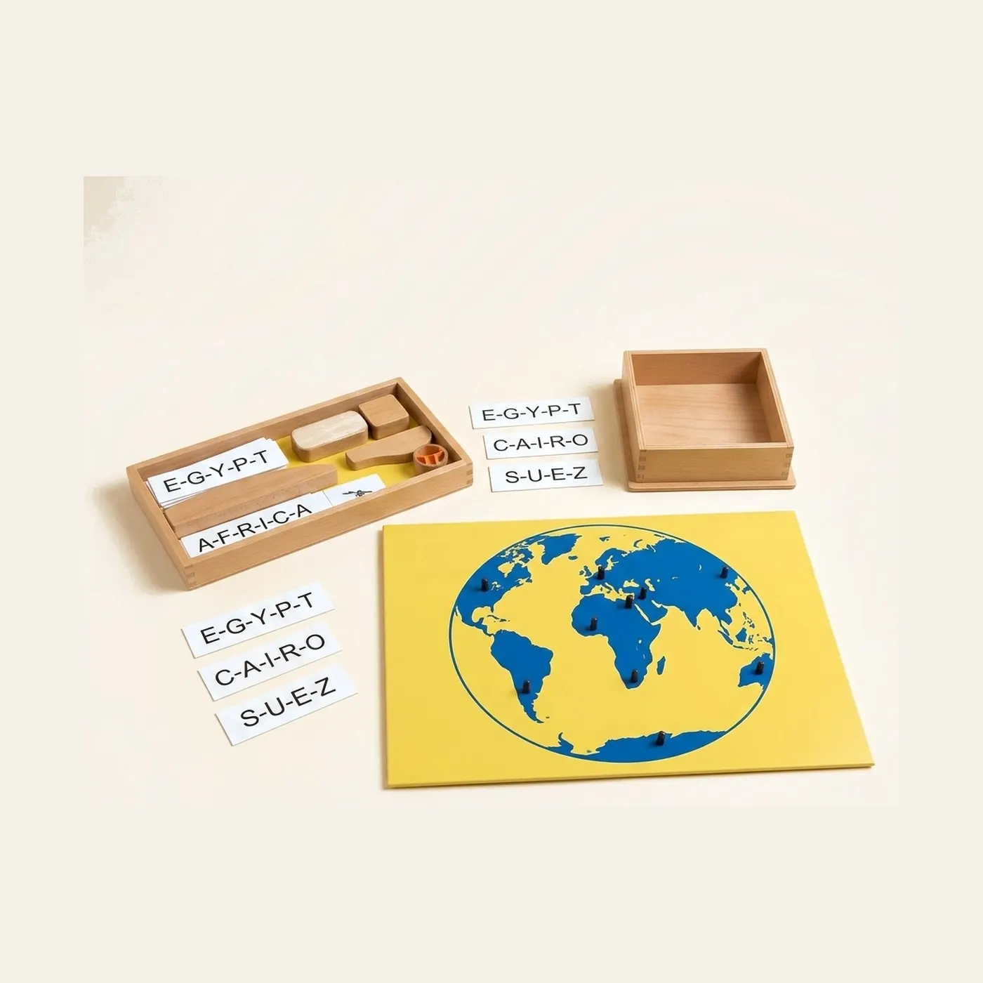 Puzzle Map Of The Oceans: Montessori material | Faborino