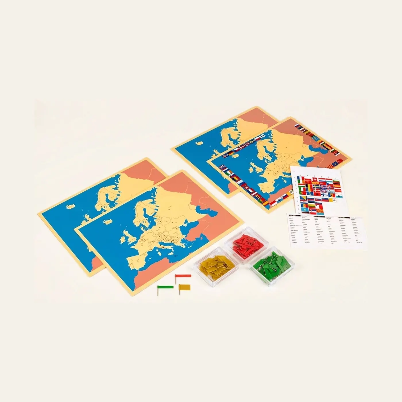 Four Maps Of Europe: Montessori material | Faborino