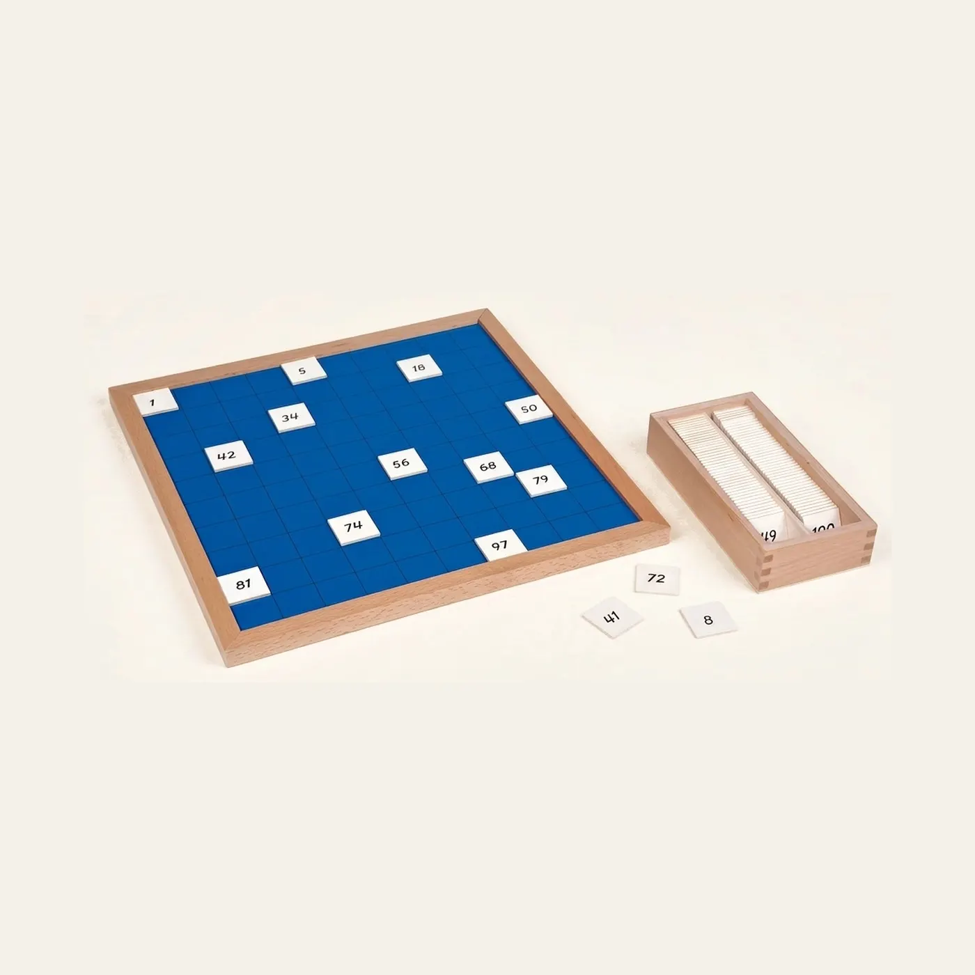 Hundred Board: Number Sequencing: Montessori material | Faborino
