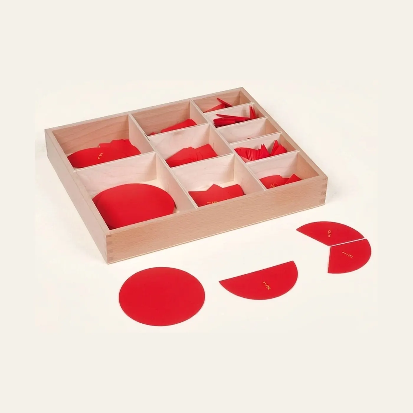 Cut-Out Labeled Fraction Circles: Montessori material | Faborino