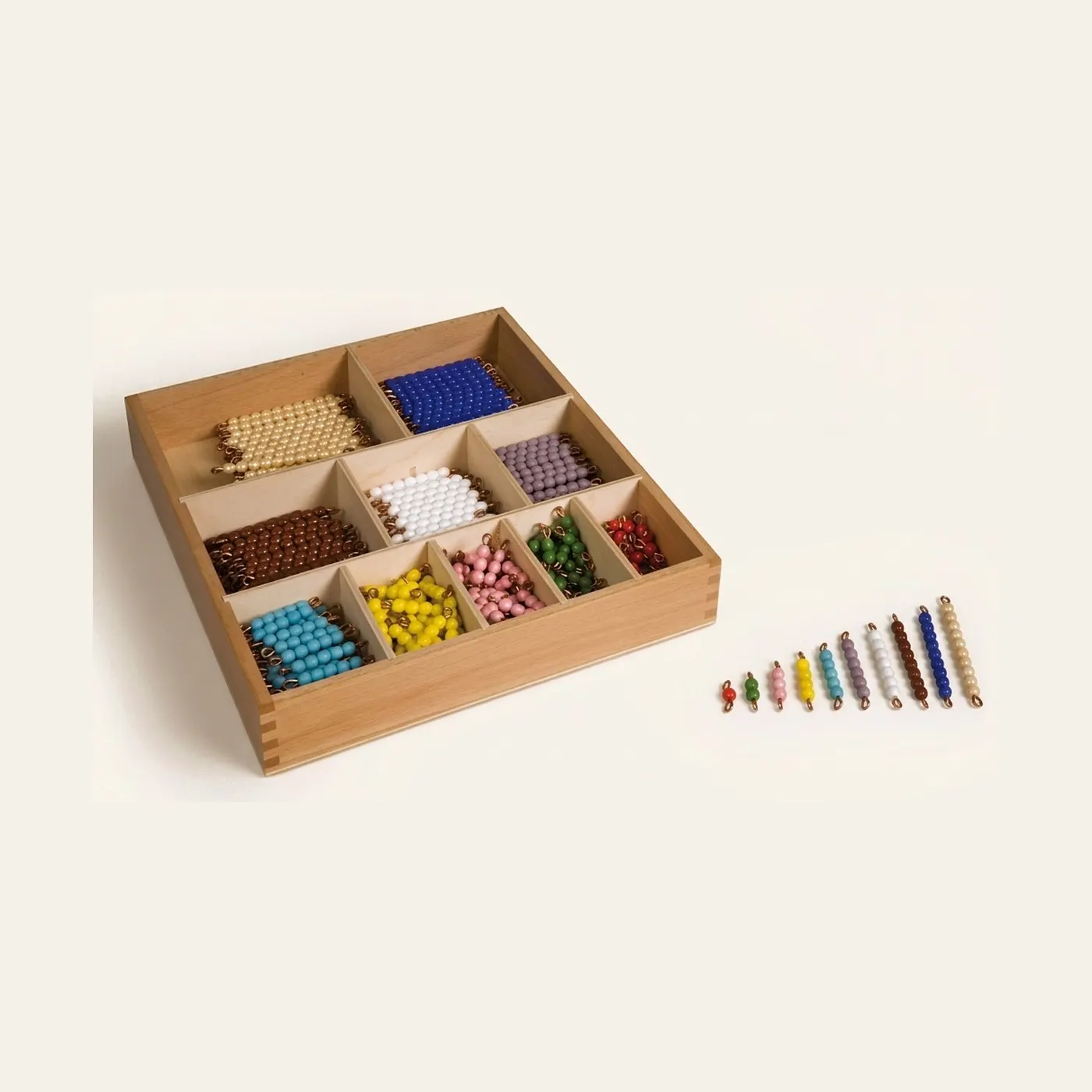 Decanomial Bead Bar Box: Advanced Mathematical Exploration to 10: Montessori material | Faborino