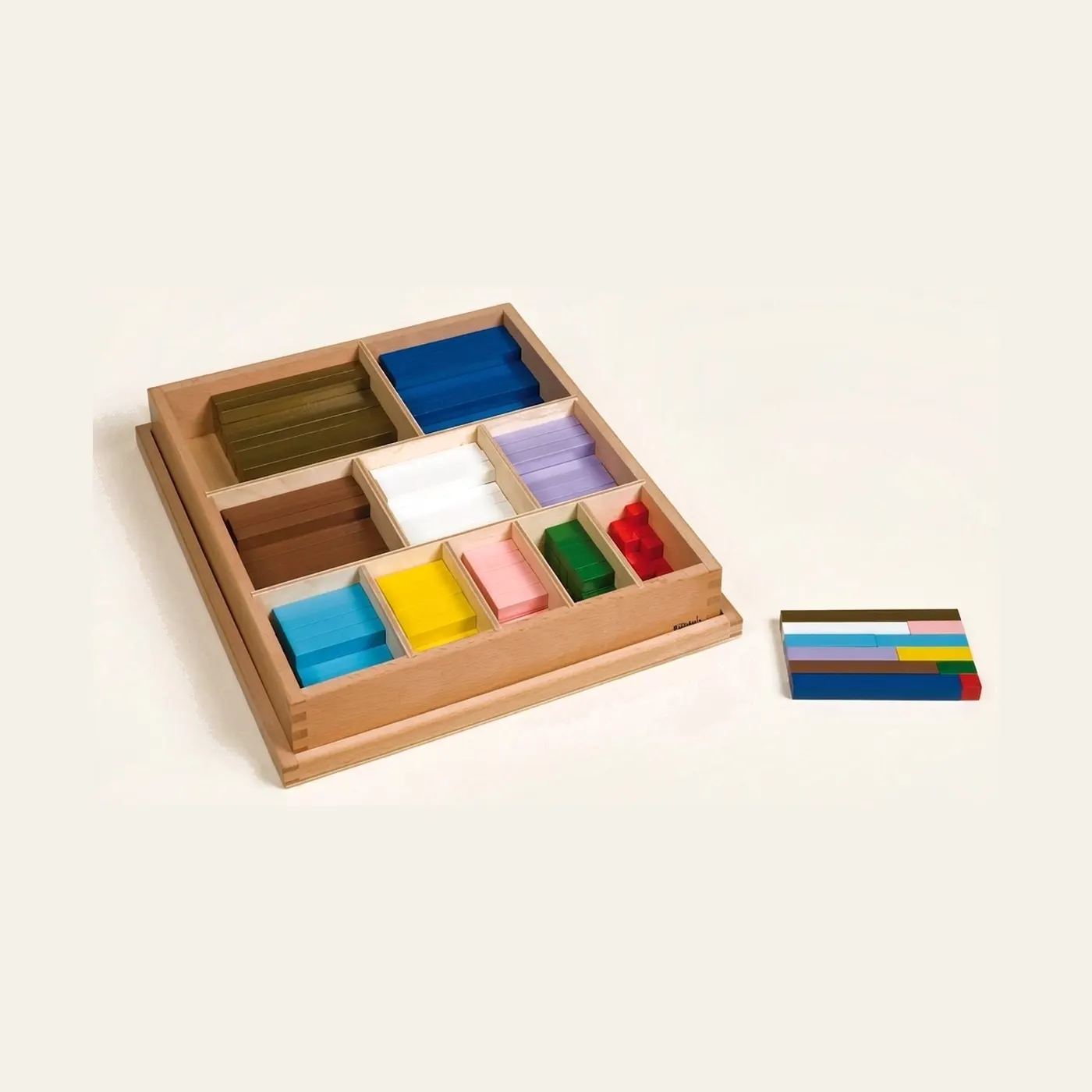 Coloured Counting Bars: Ten Graduated Wooden Mathematical Bars