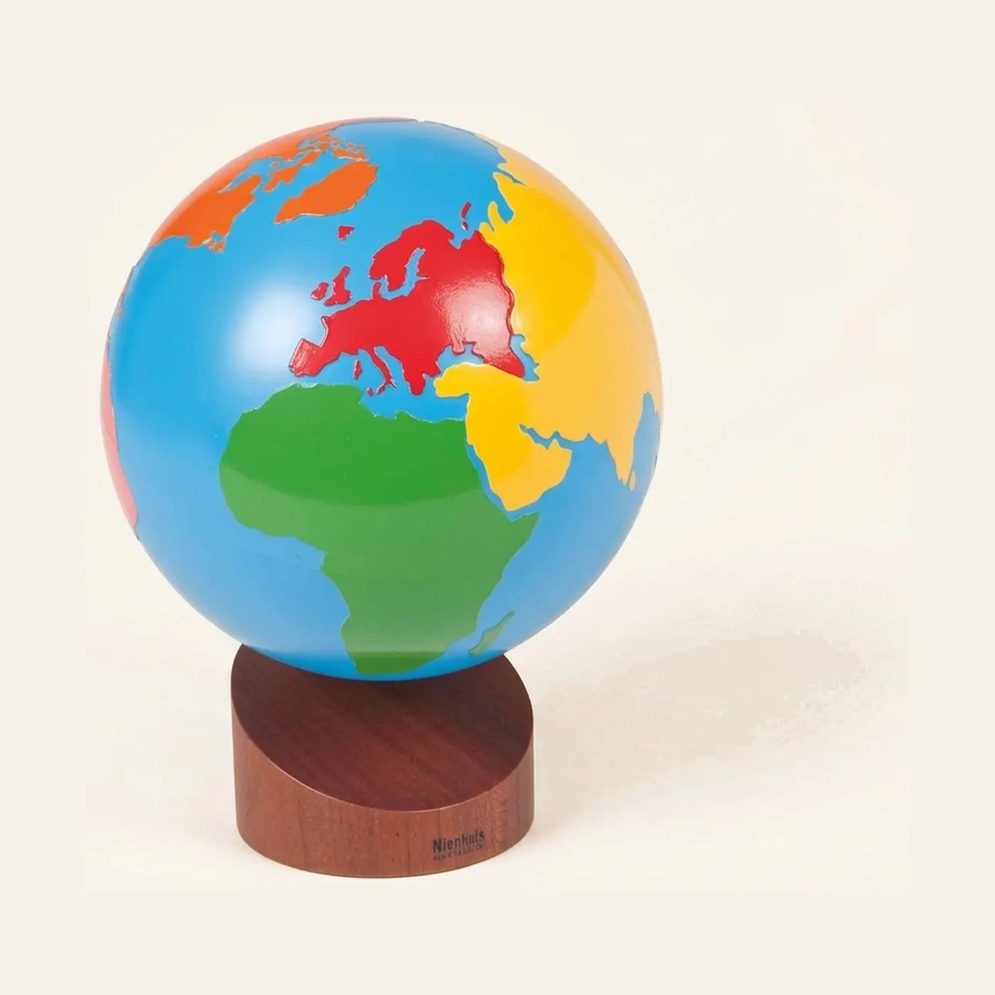 Globe Of Continents: Coloured Geography Introduction: Montessori material | Faborino
