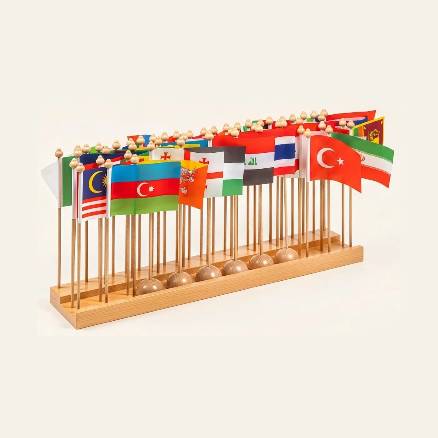 Asia Flag Stand: Country Recognition & Placement Activity