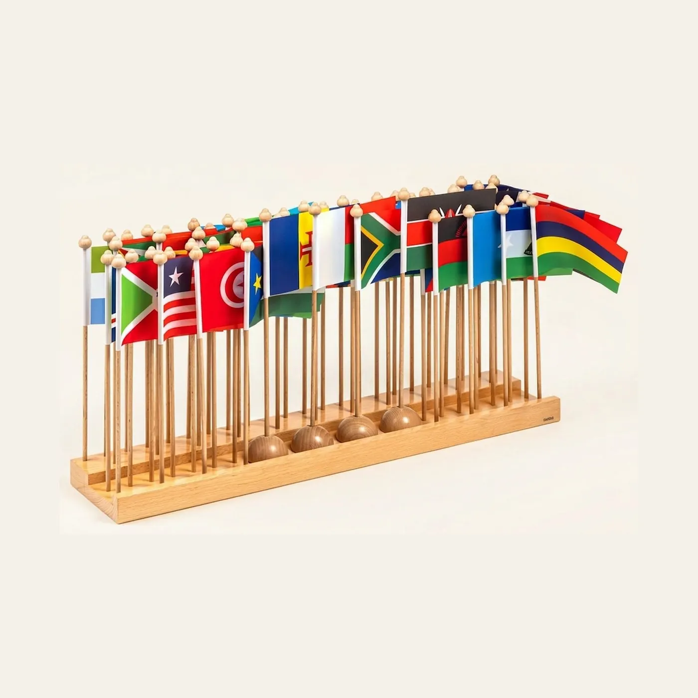 Africa Flag Stand: Country Recognition & Placement Activity: Montessori material | Faborino