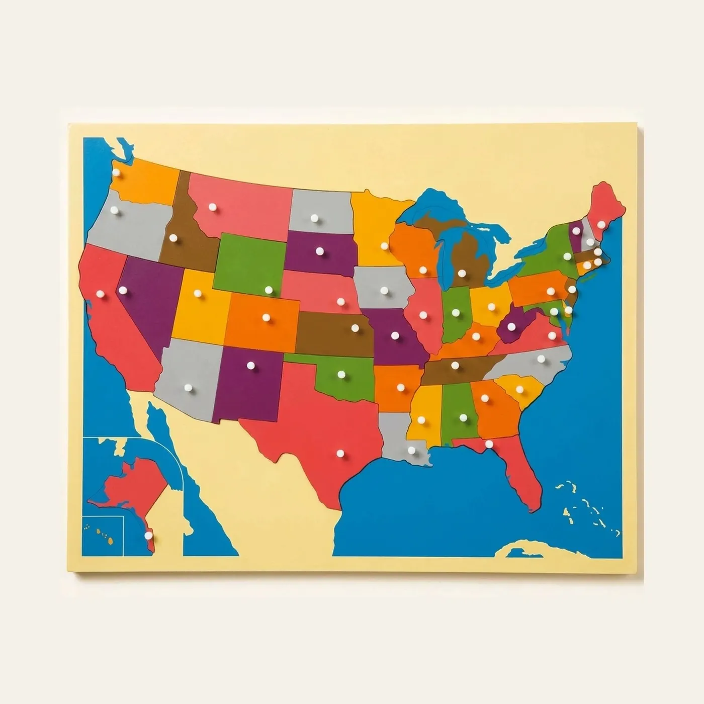 Puzzle Map: The United States: Montessori material | Faborino