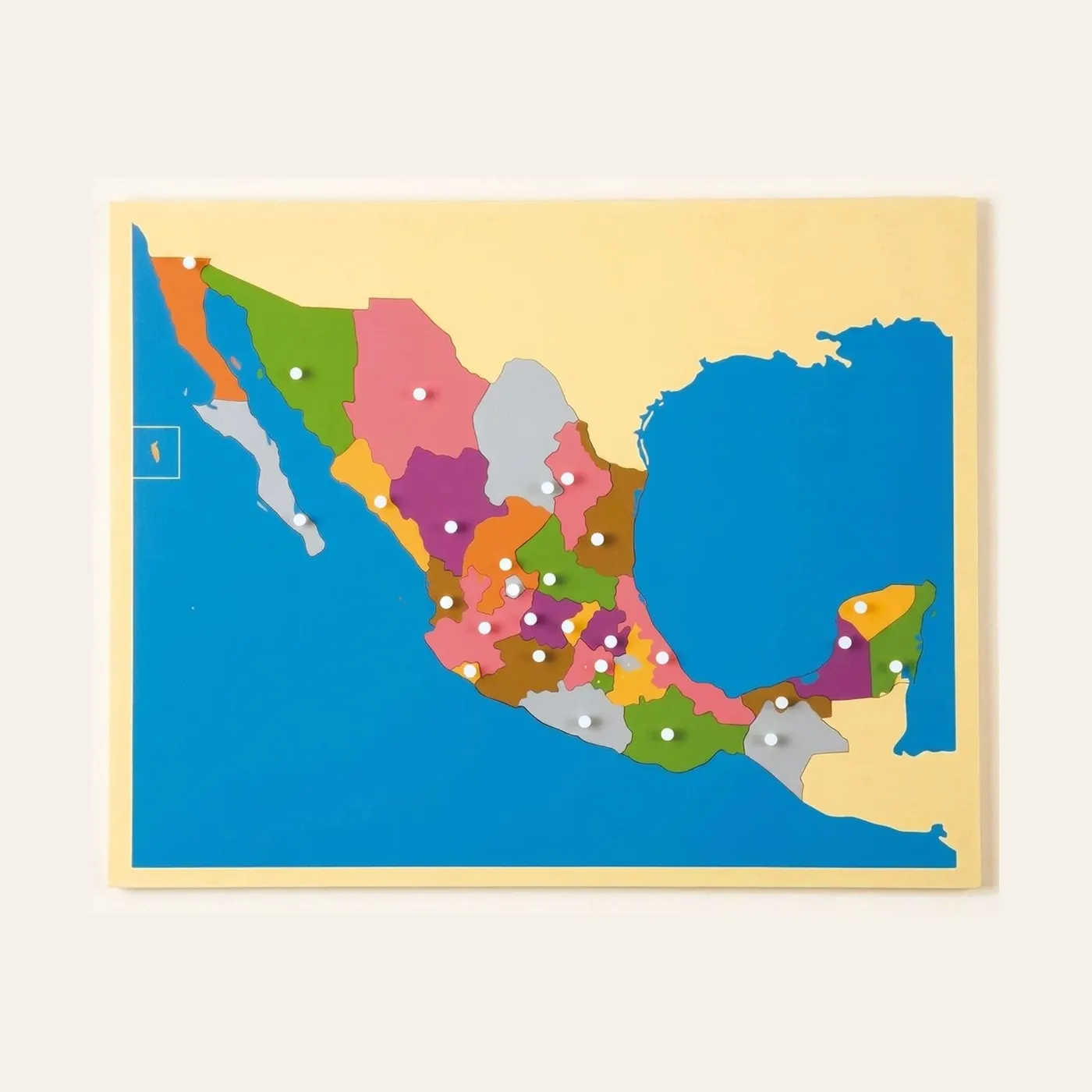 Puzzle Map: Mexico: Montessori material | Faborino