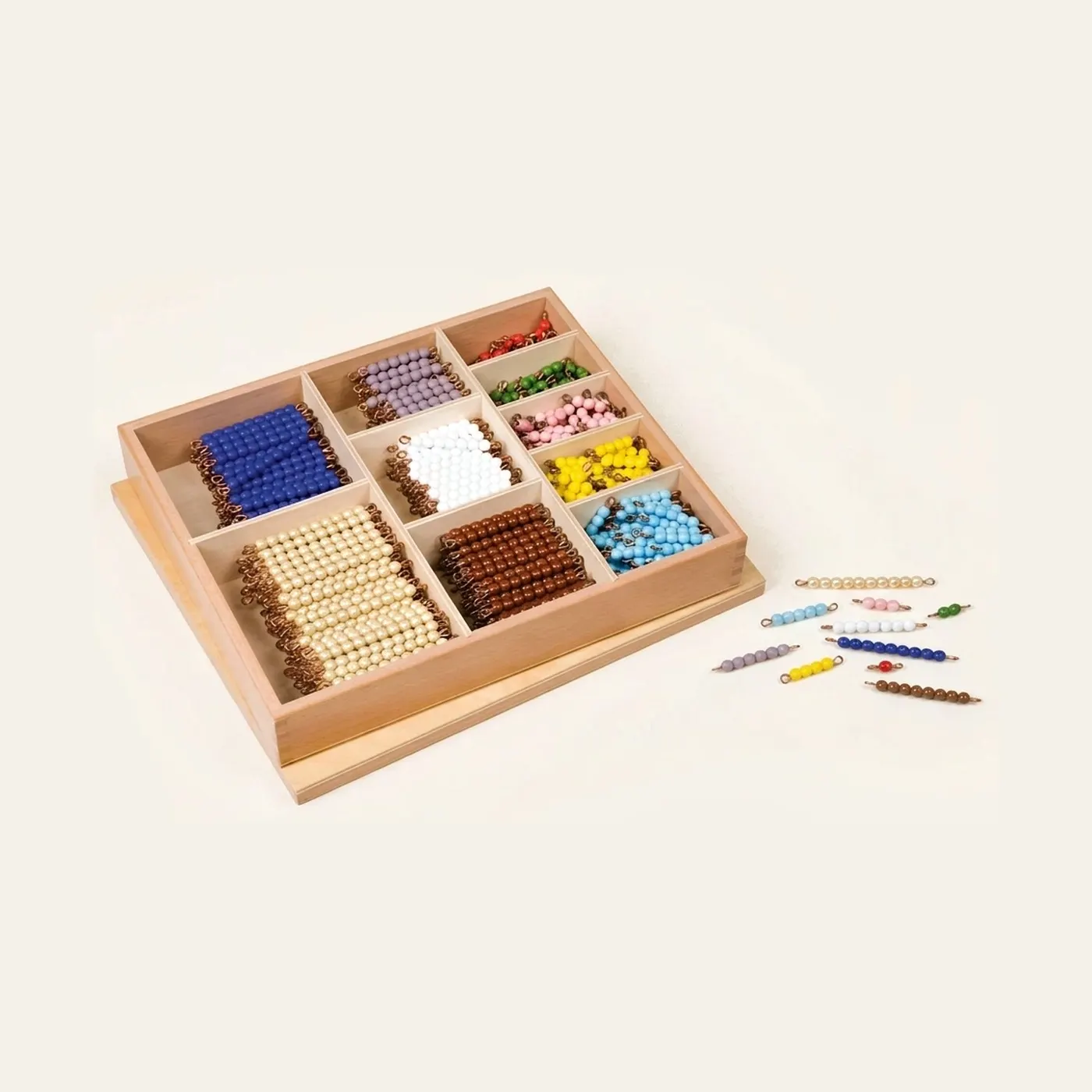 Multiplication Bead Bar Layout Box: Glass Beads for Times Tables: Montessori material | Faborino