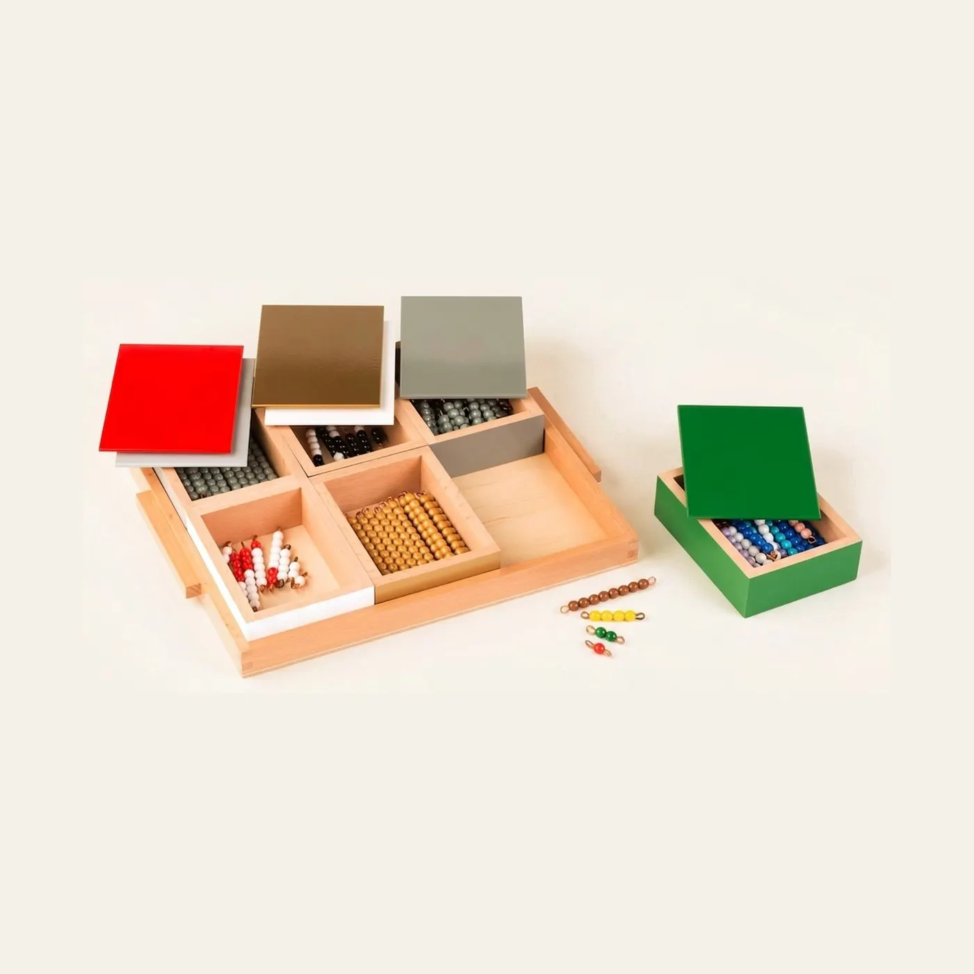 Elementary Negative Snake Game: Individual Beads Nylon: Montessori material | Faborino