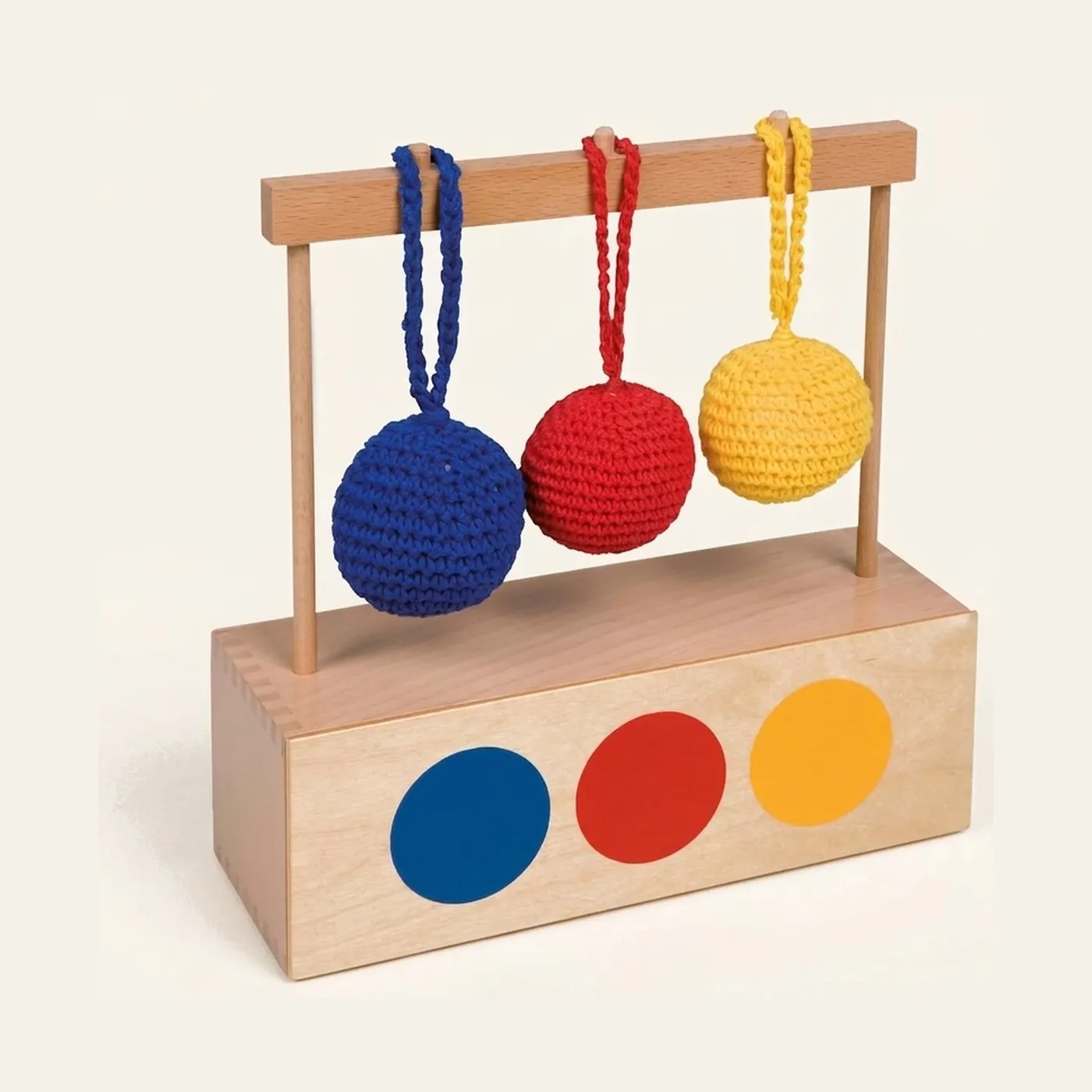 Imbucare krabička: 3 barevné pletené míčky na tvarování: Montessori pomůcka | Faborino