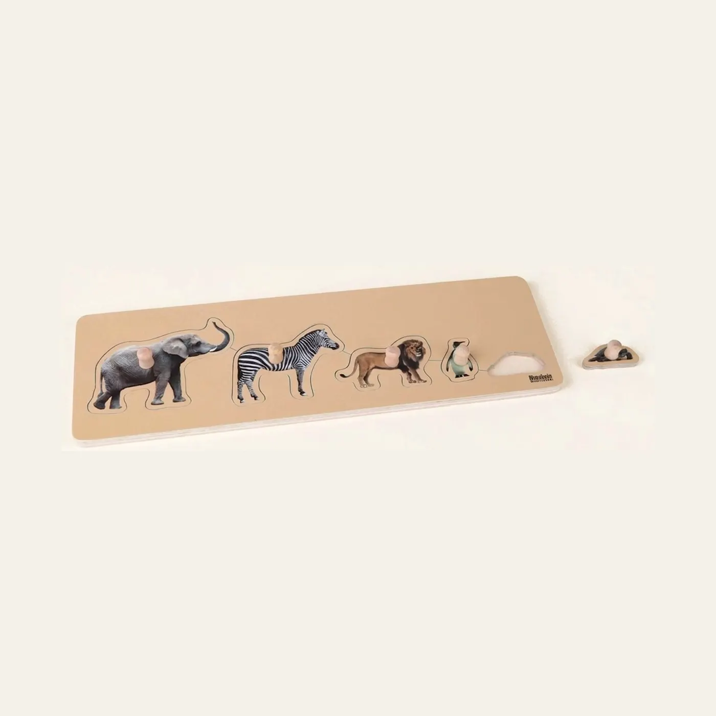 Puzzle pro batolata: 5 divokých zvířat: Montessori pomůcka | Faborino