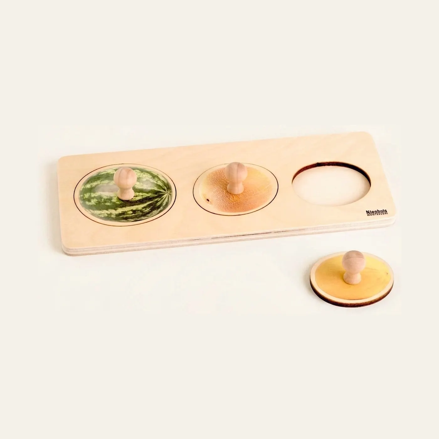Toddler Puzzle: 3 Melons: Montessori material | Faborino