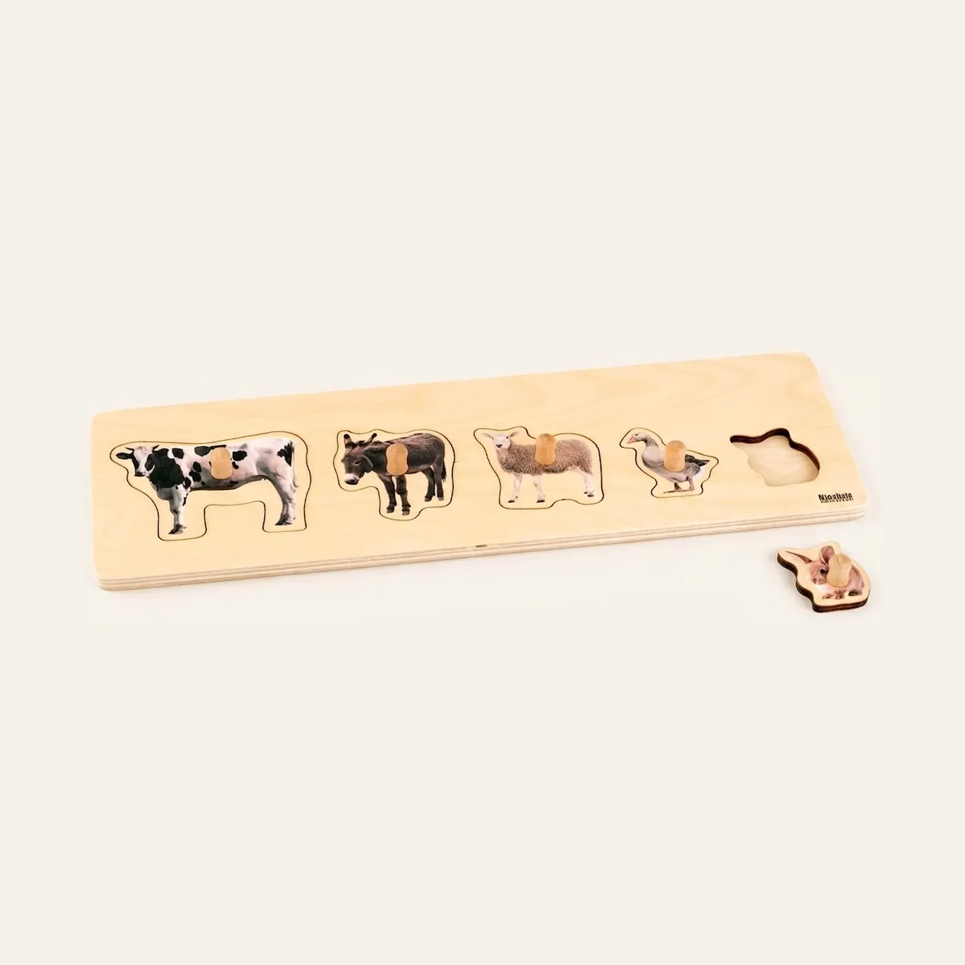 Puzzle pro batolata: 5 hospodářských zvířat: Montessori pomůcka | Faborino