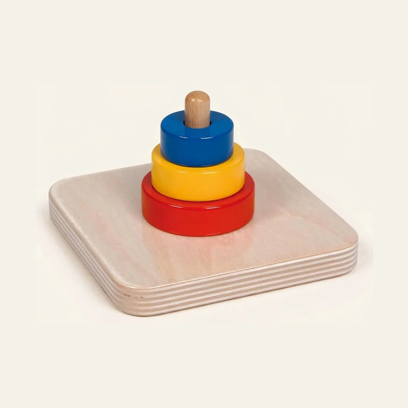 Tři disky na svislém kolíku: Montessori pomůcka | Faborino