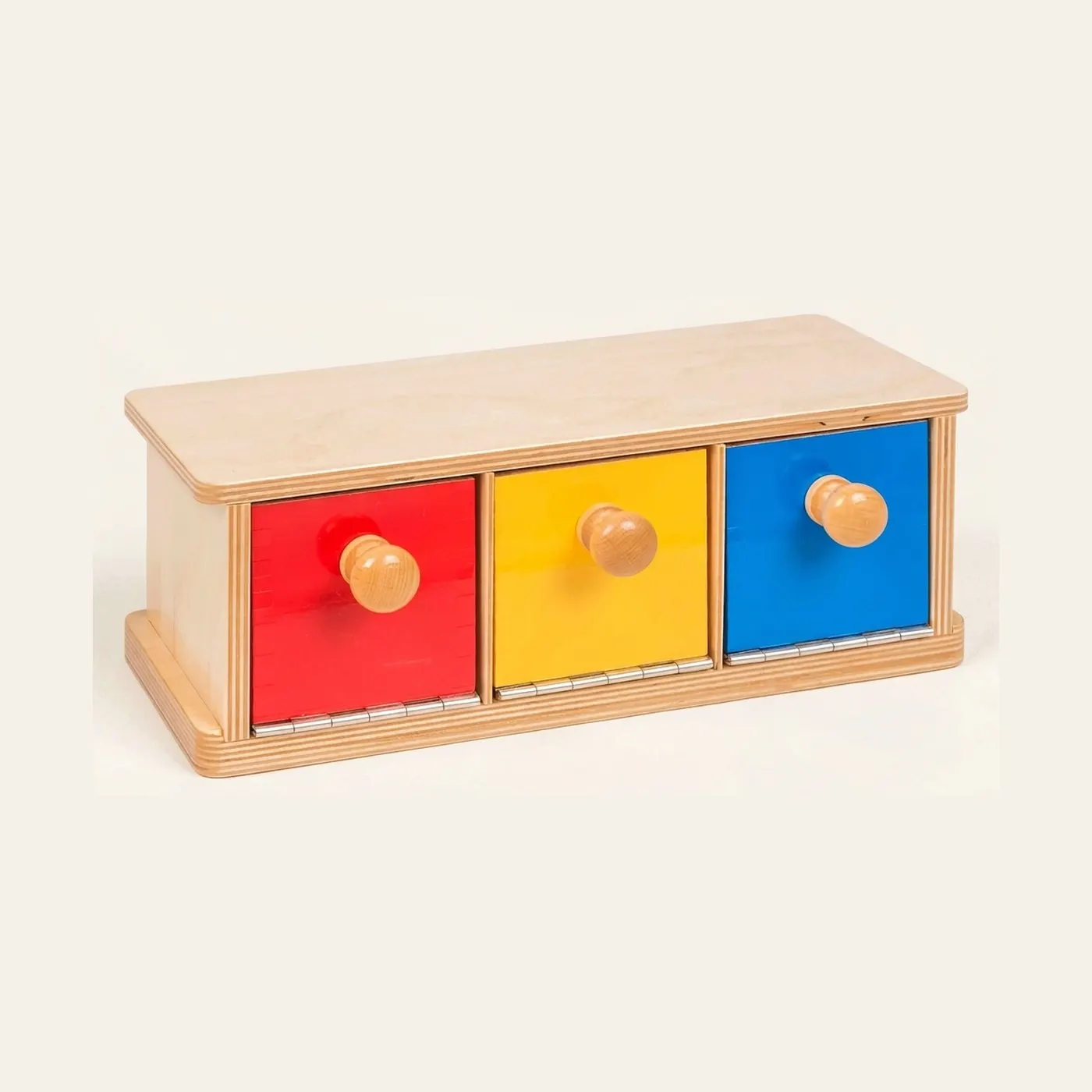 Box With Bins: Three Coloured Compartments for Sorting Activities: Montessori material | Faborino