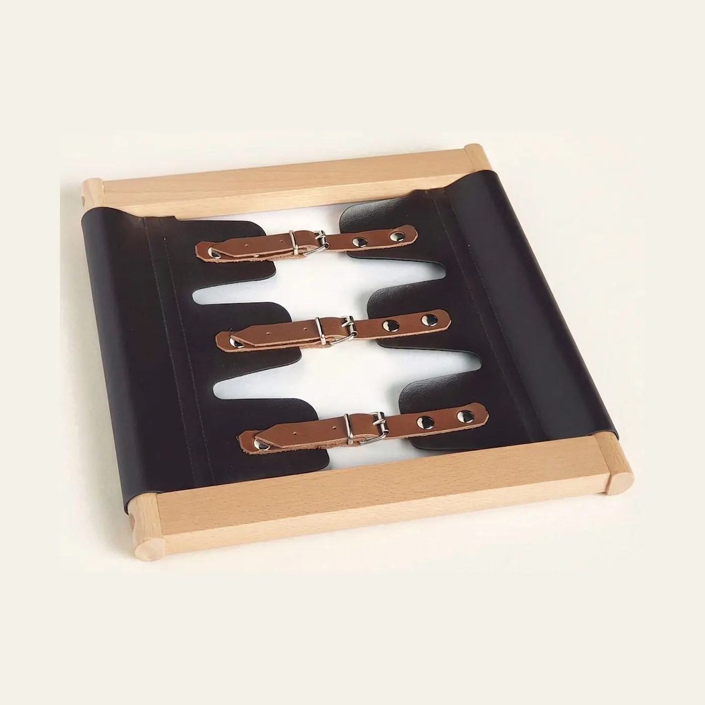 Dressing Frame: Metal Buckles: Infant Fine Motor Practice: Montessori material | Faborino