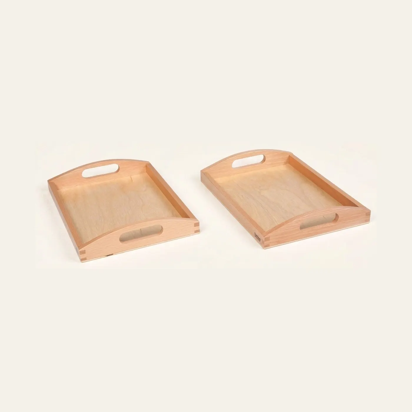 Wooden Tray Small: Set Of 2: Montessori material | Faborino