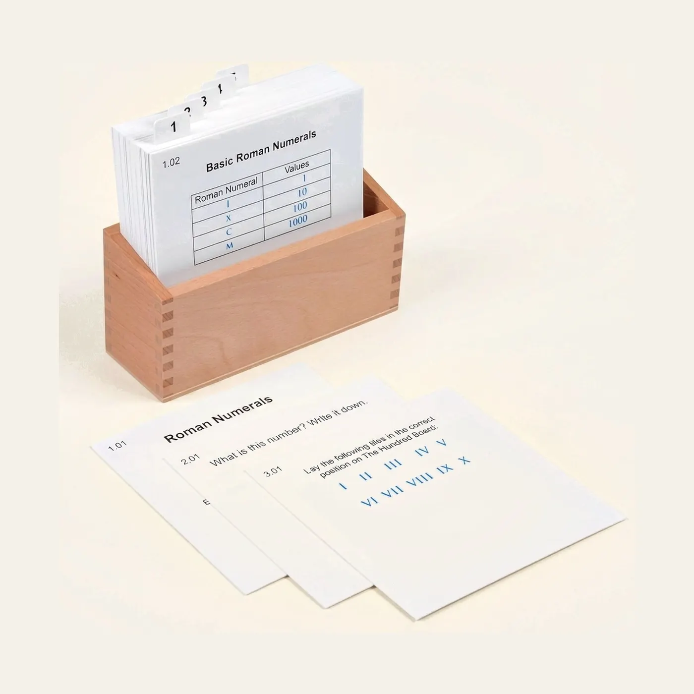 Hundred Board With Roman Numerals Activity Set: Montessori material | Faborino