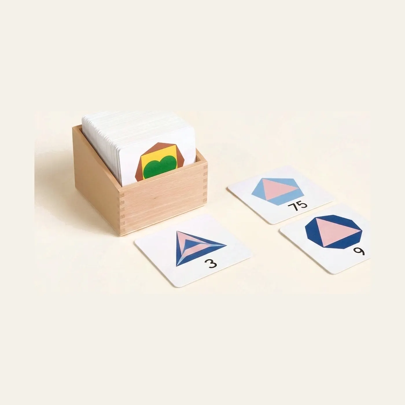 Box s velkými číslicemi: Vizuální rozpoznávání čísel a geometrie: Montessori pomůcka | Faborino