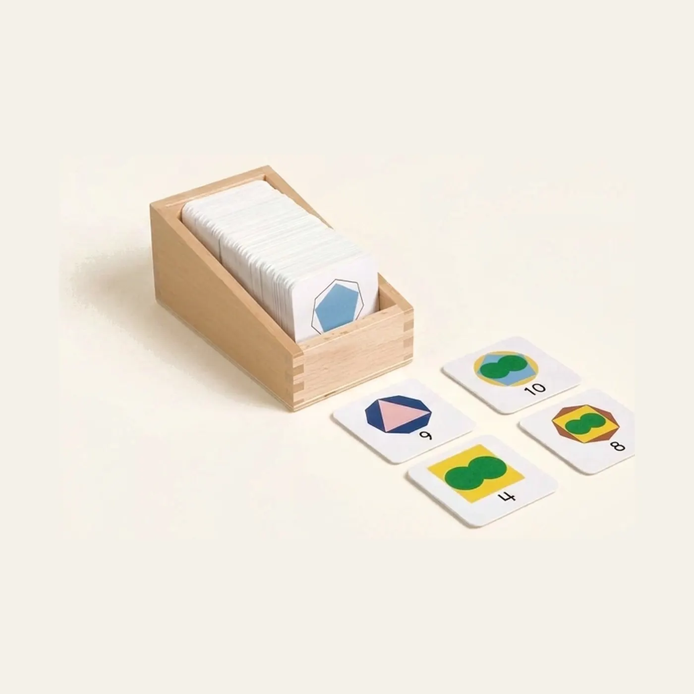 Number Cards Box: Small Numerals with Geometric Shapes: Montessori material | Faborino