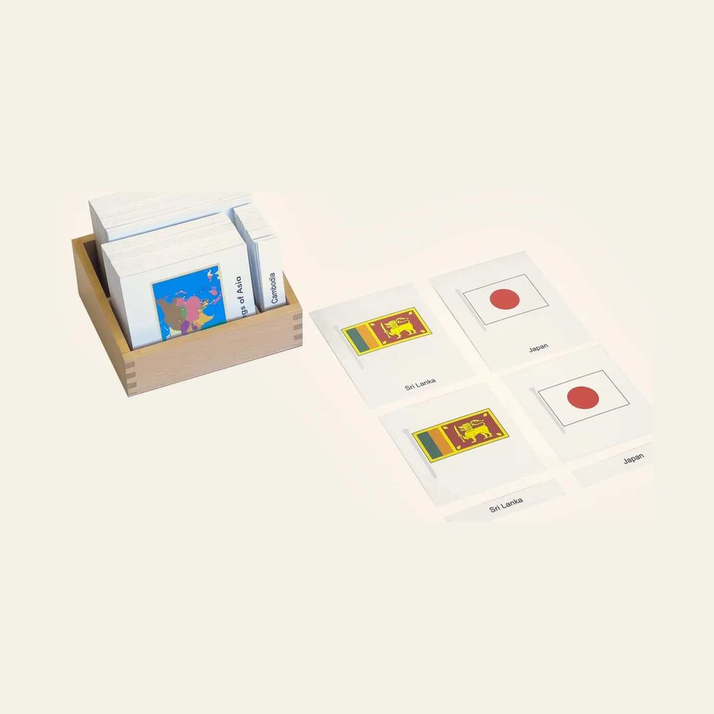 Flags of Asia: Complete Set: Montessori material | Faborino