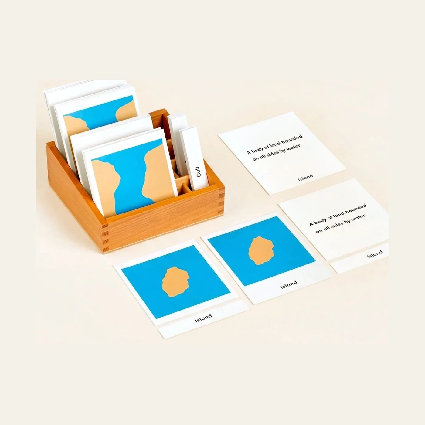 Nomenclature Cards Land And Water Forms: Set 1 And 2: Montessori material | Faborino