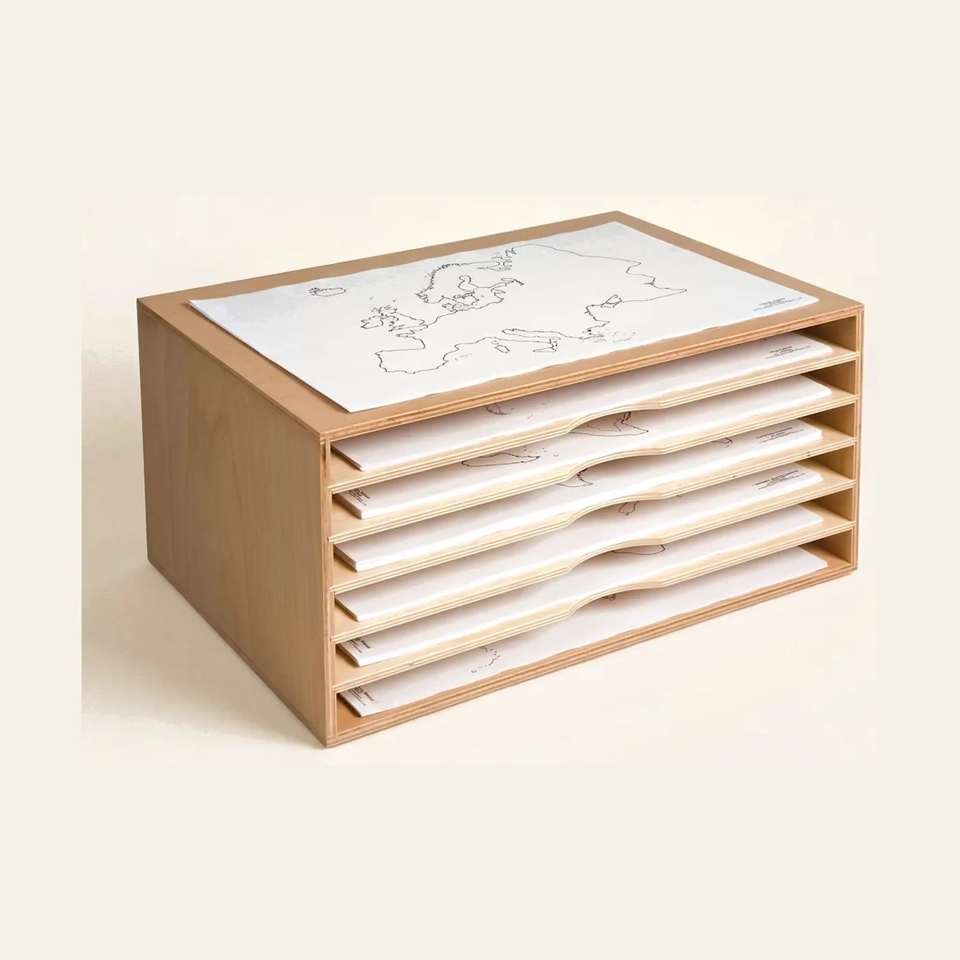 Map Cabinet: Wooden Storage for Geographic Paper Materials