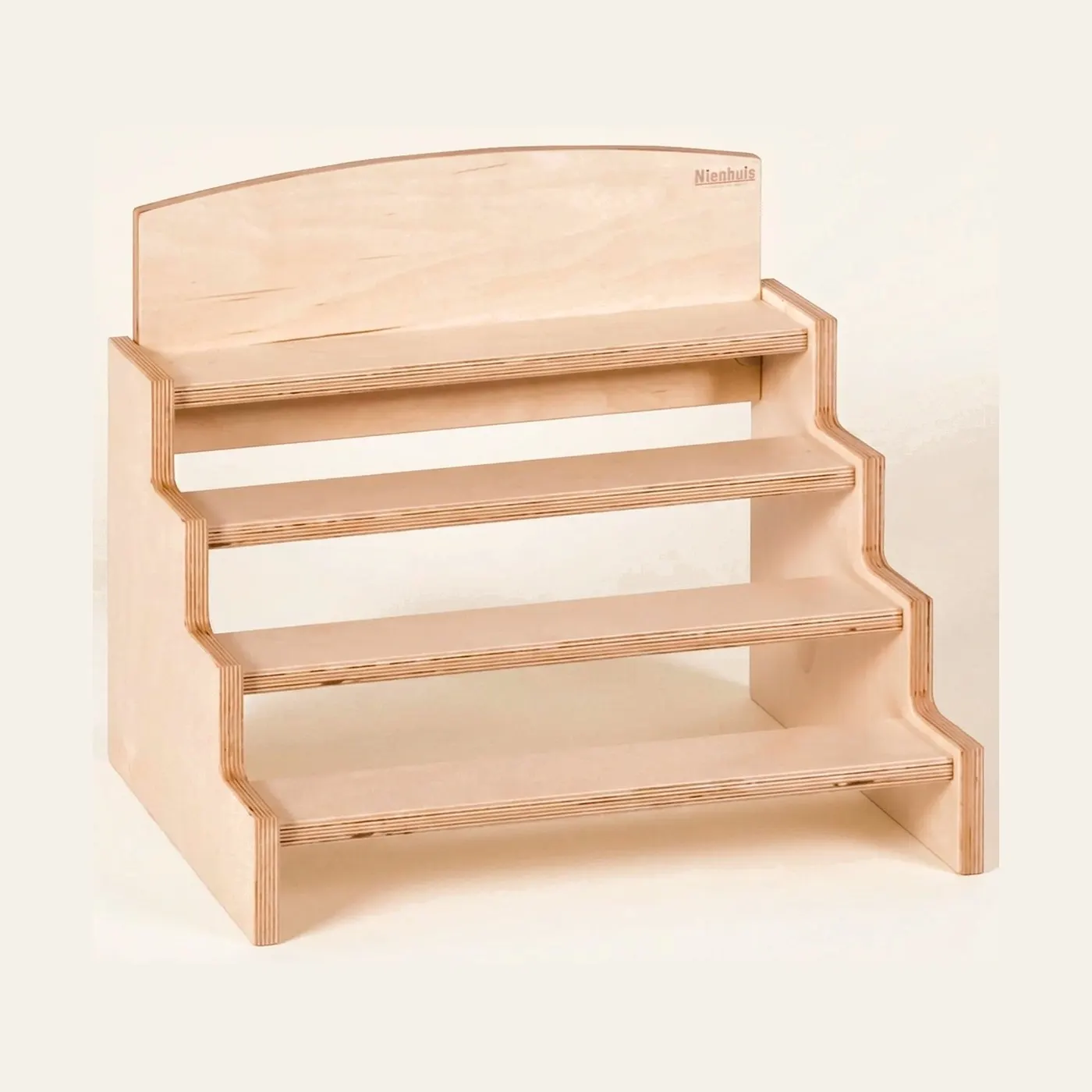 Cylinder Blocks Stand: Tiered Display for Four Knobbed Cylinders: Montessori material | Faborino