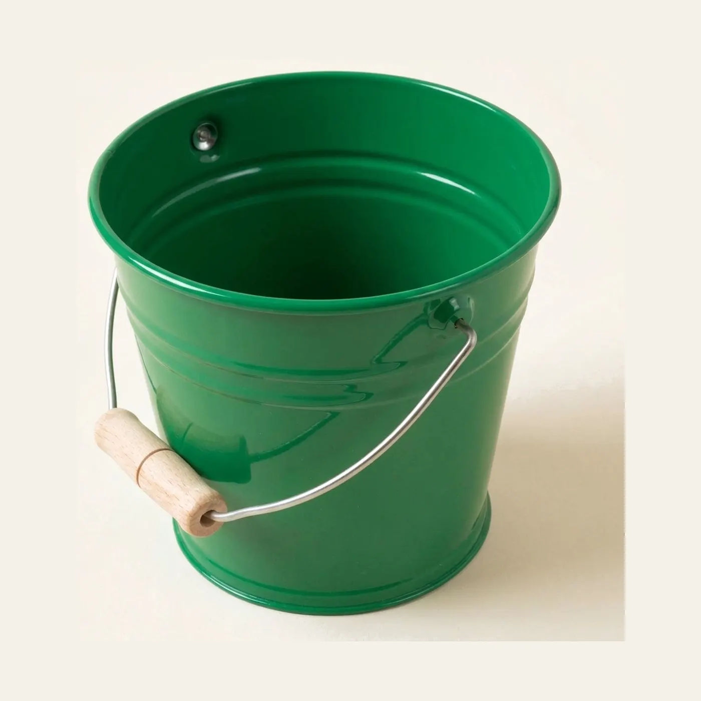 Small Metal Bucket: Green: Montessori material | Faborino