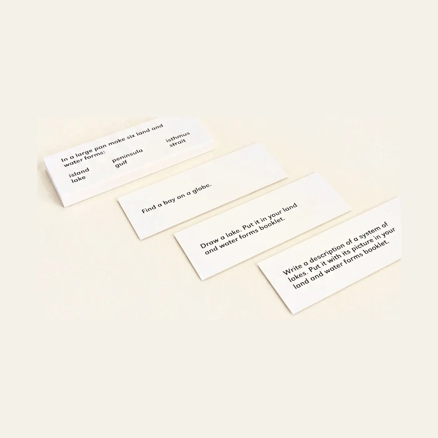 Land And Water Forms: Command Cards: Montessori material | Faborino