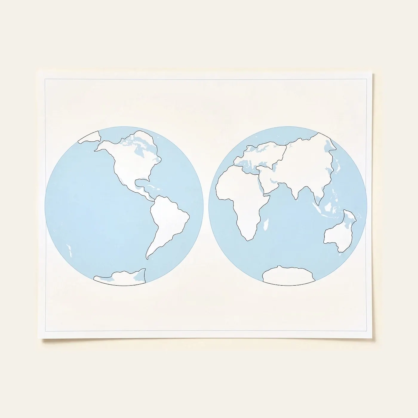 World Control Map: Unlabeled: Montessori material | Faborino