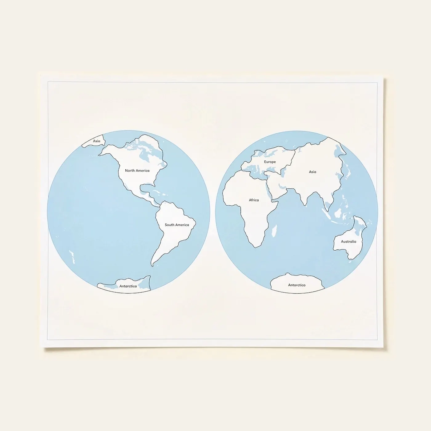 World Control Map: Labeled: Montessori material | Faborino