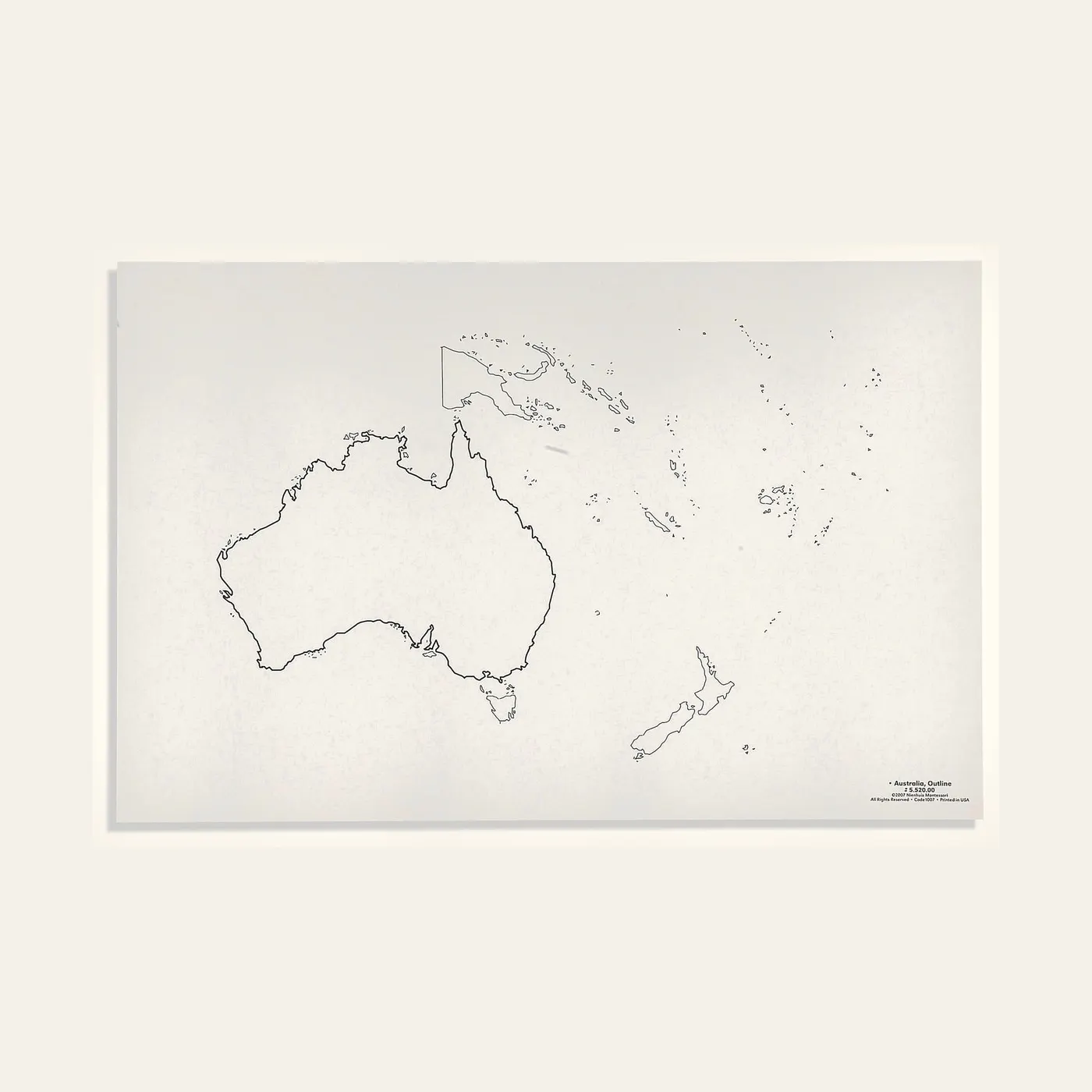 Australia: Outline Maps: Pack of 50: Montessori material | Faborino
