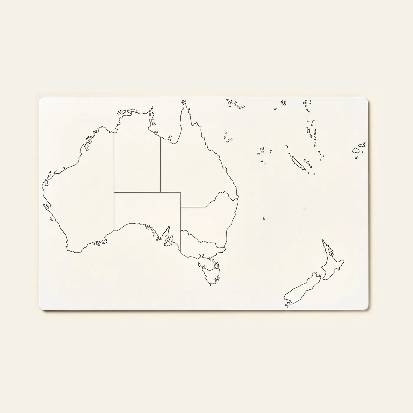Australia: State Boundaries Map: Labeled Control: Montessori material | Faborino