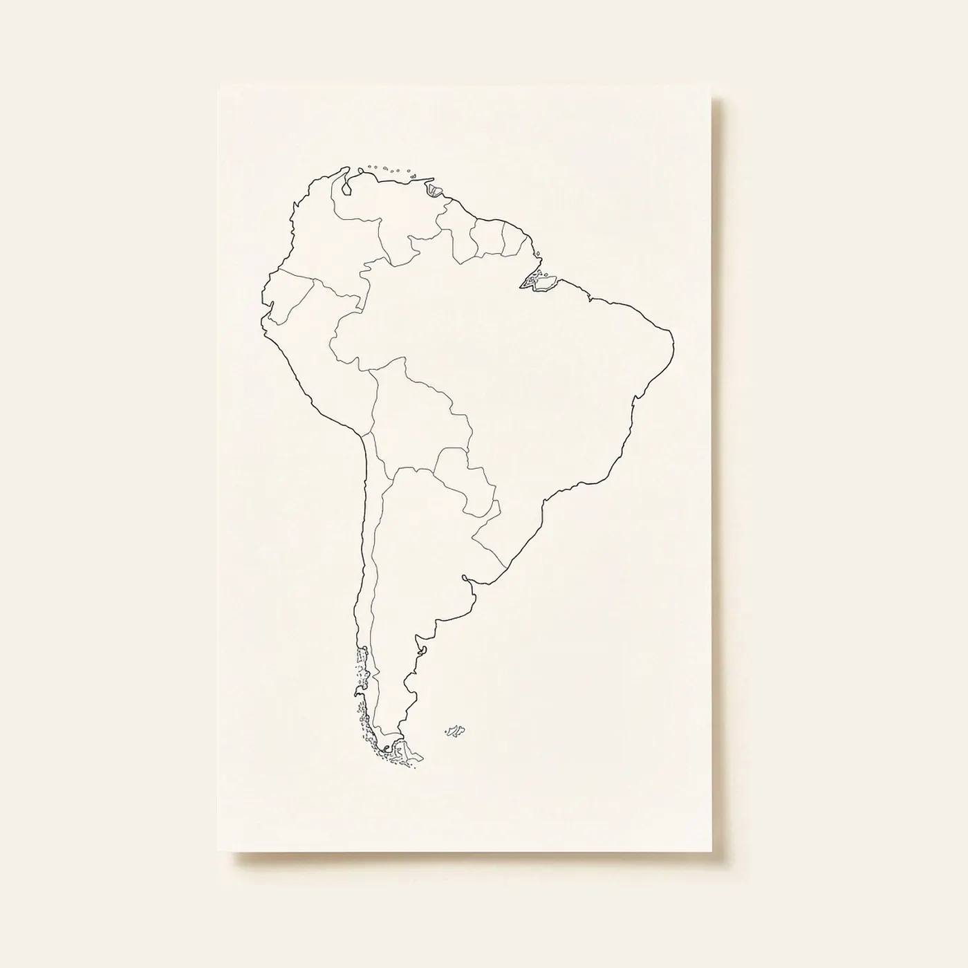 South America: Political (50): Montessori material | Faborino