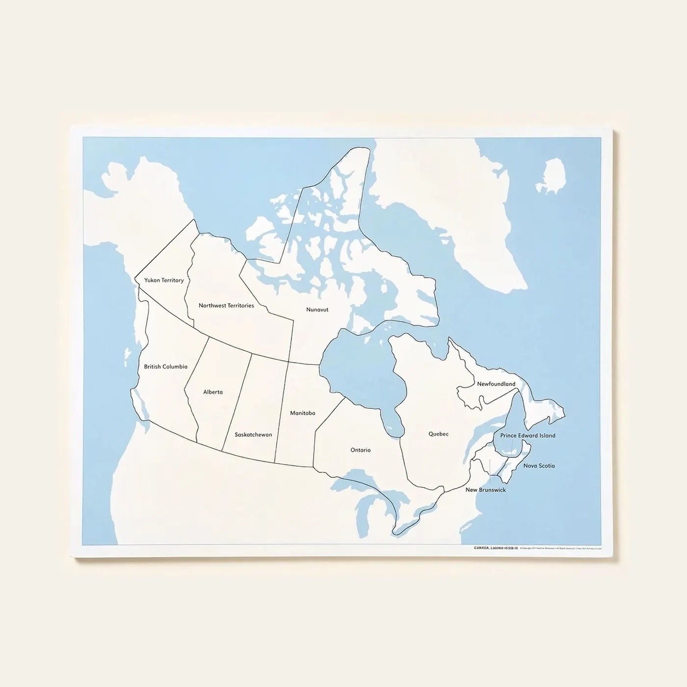 Canada Control Map: Labeled: Montessori material | Faborino