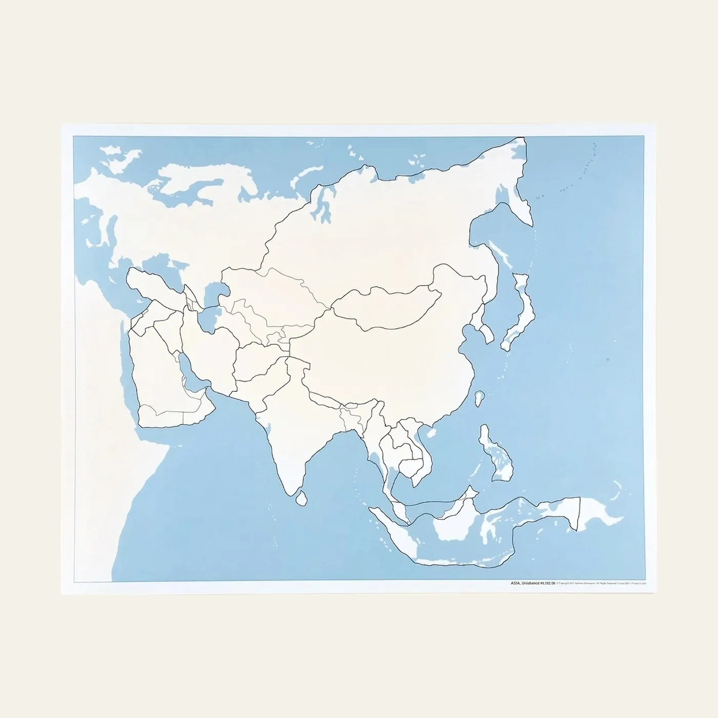 Asia Control Map: Unlabeled: Montessori material | Faborino