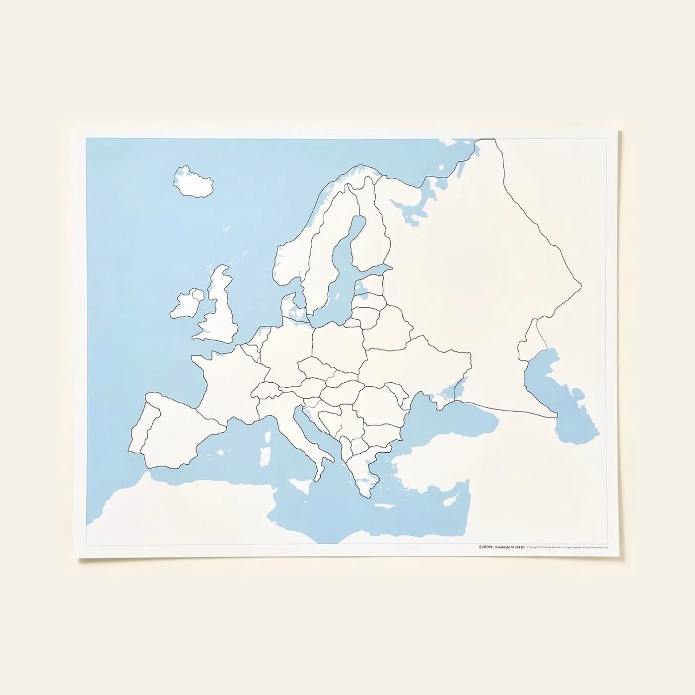 Europe Control Map: Unlabeled: Montessori material | Faborino